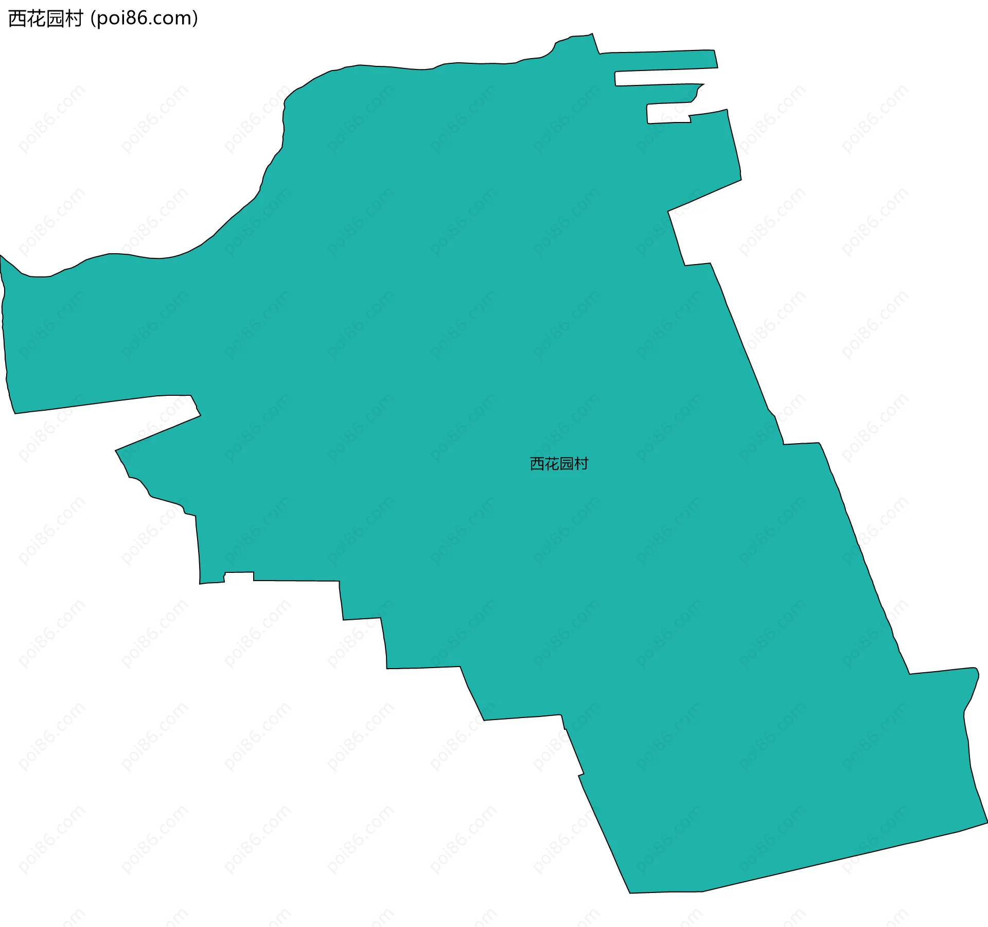 西花园村边界地图