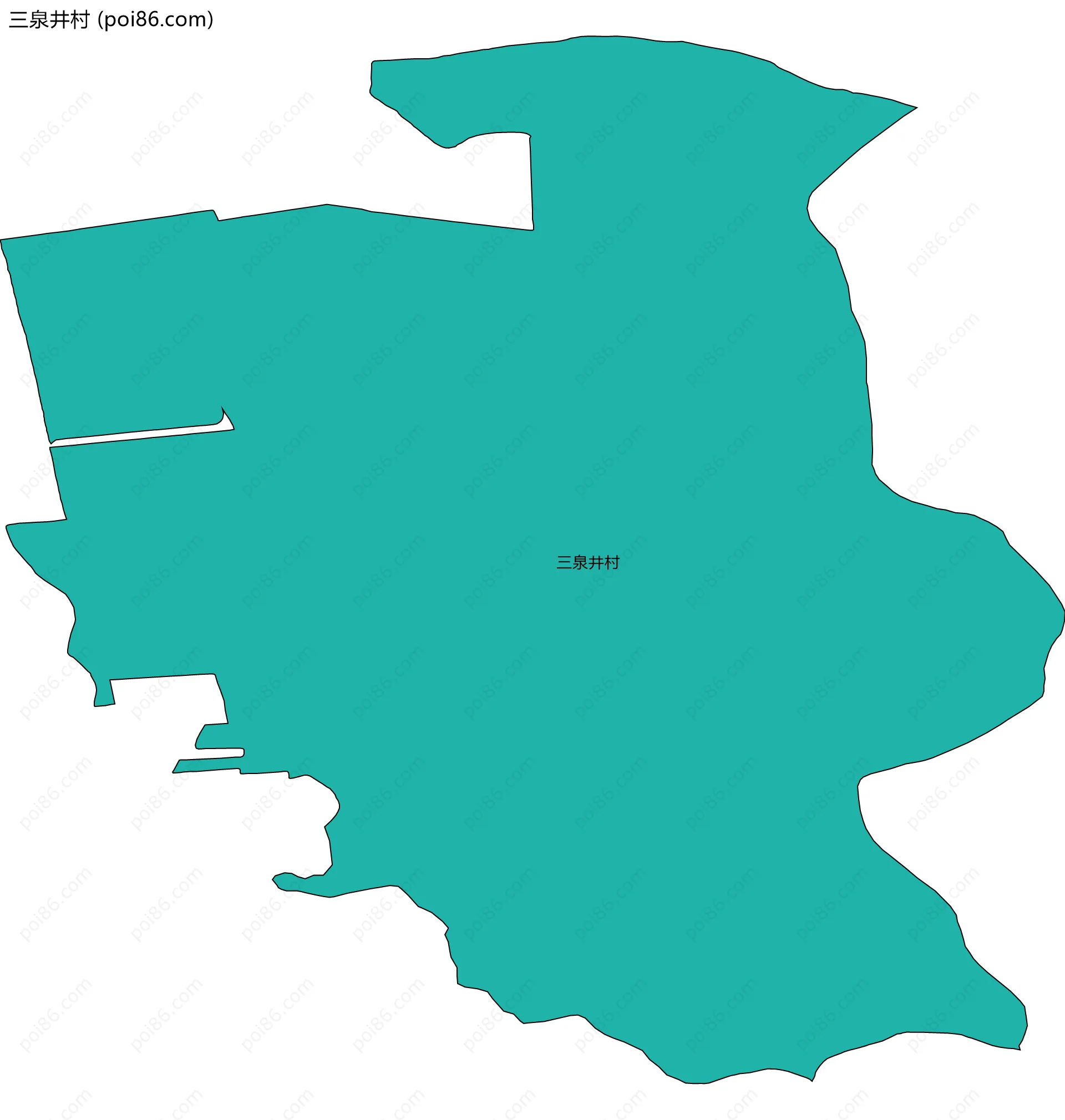三泉井村边界地图