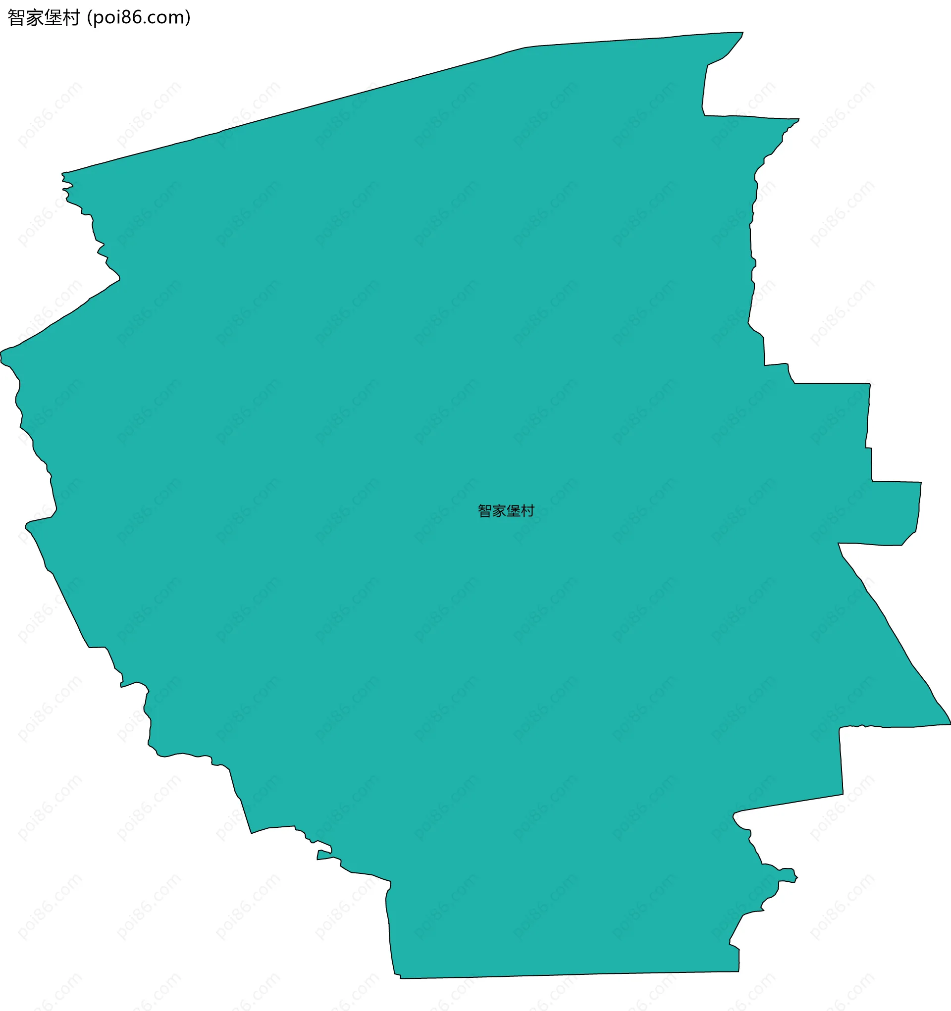 智家堡村边界地图