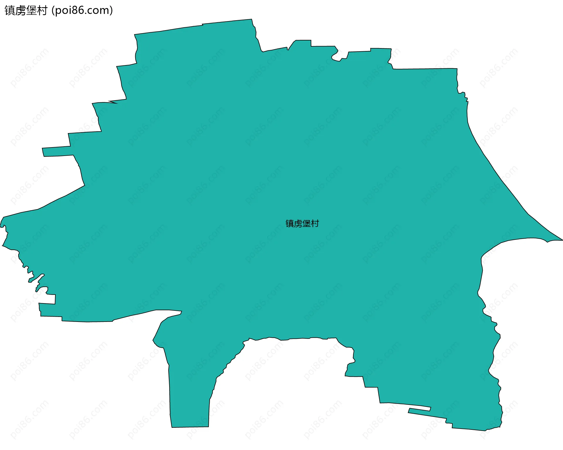 镇虏堡村边界地图