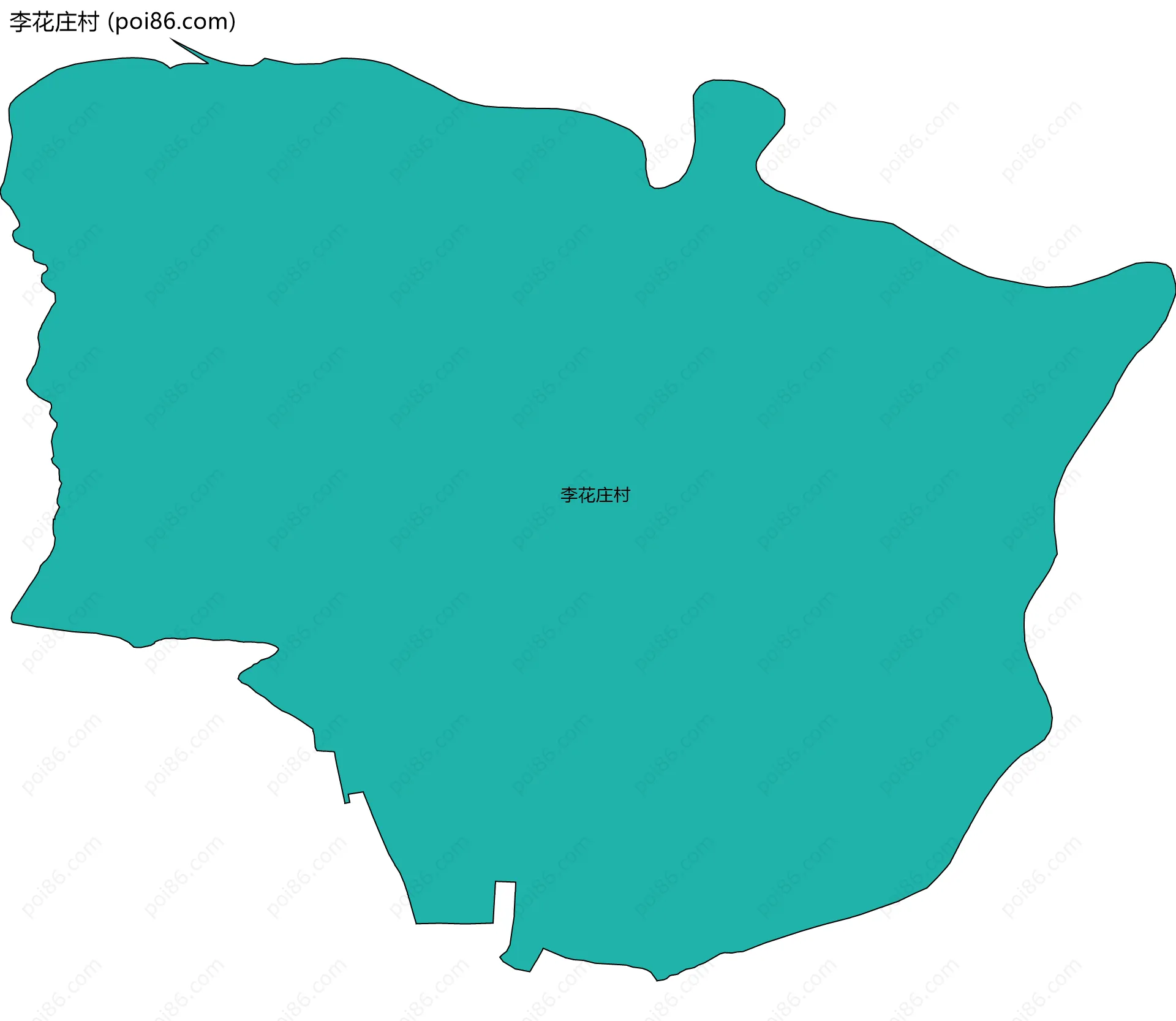李花庄村边界地图