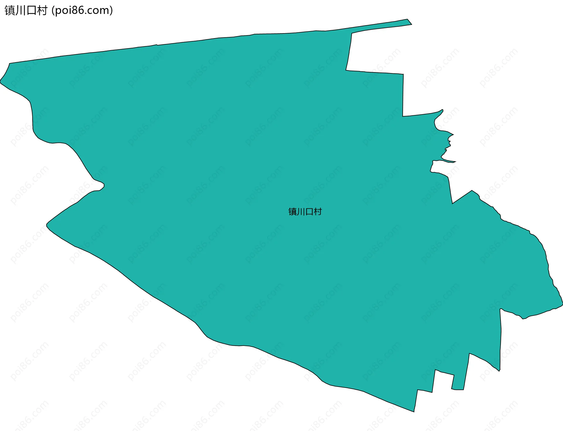 镇川口村边界地图