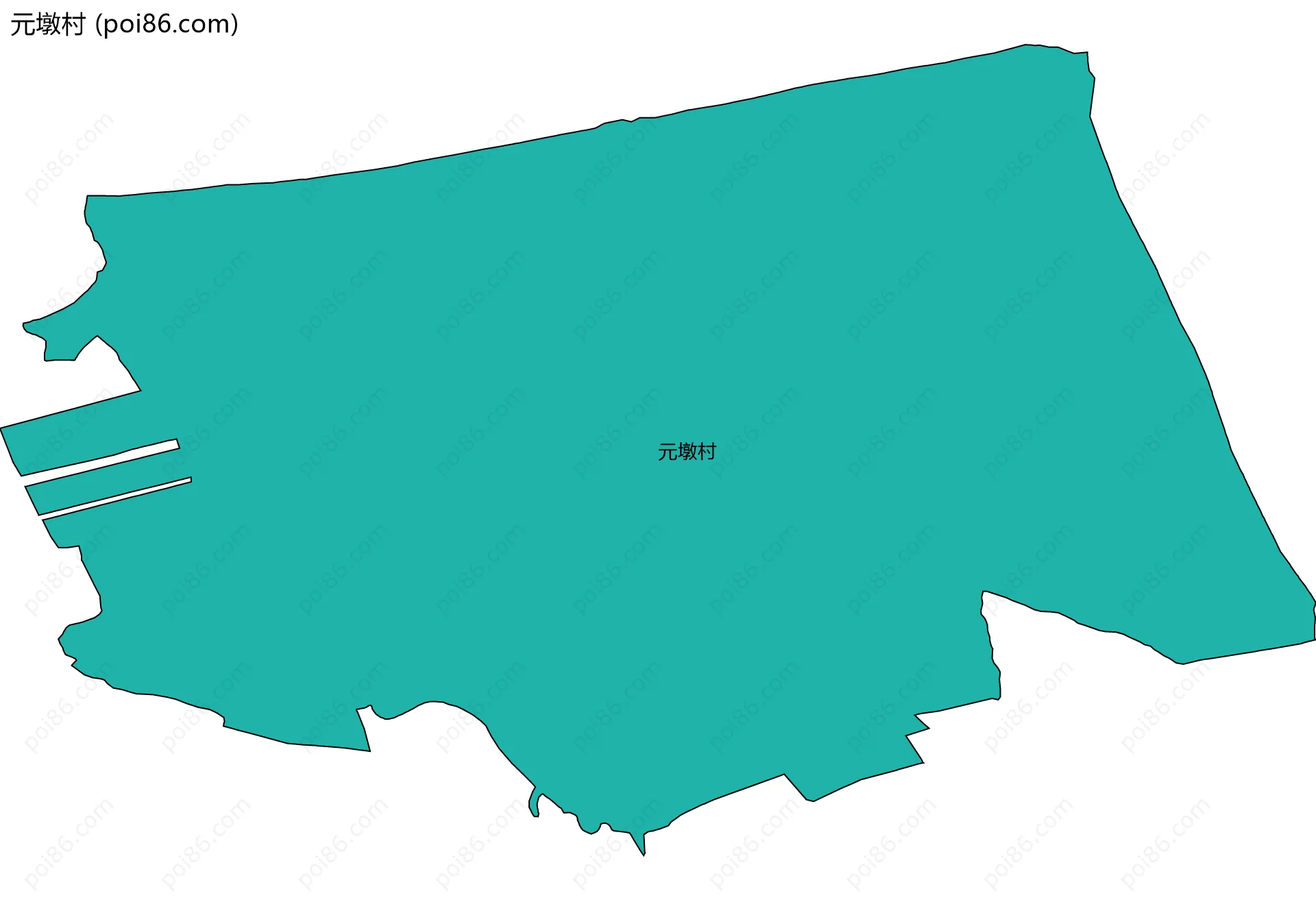 元墩村边界地图