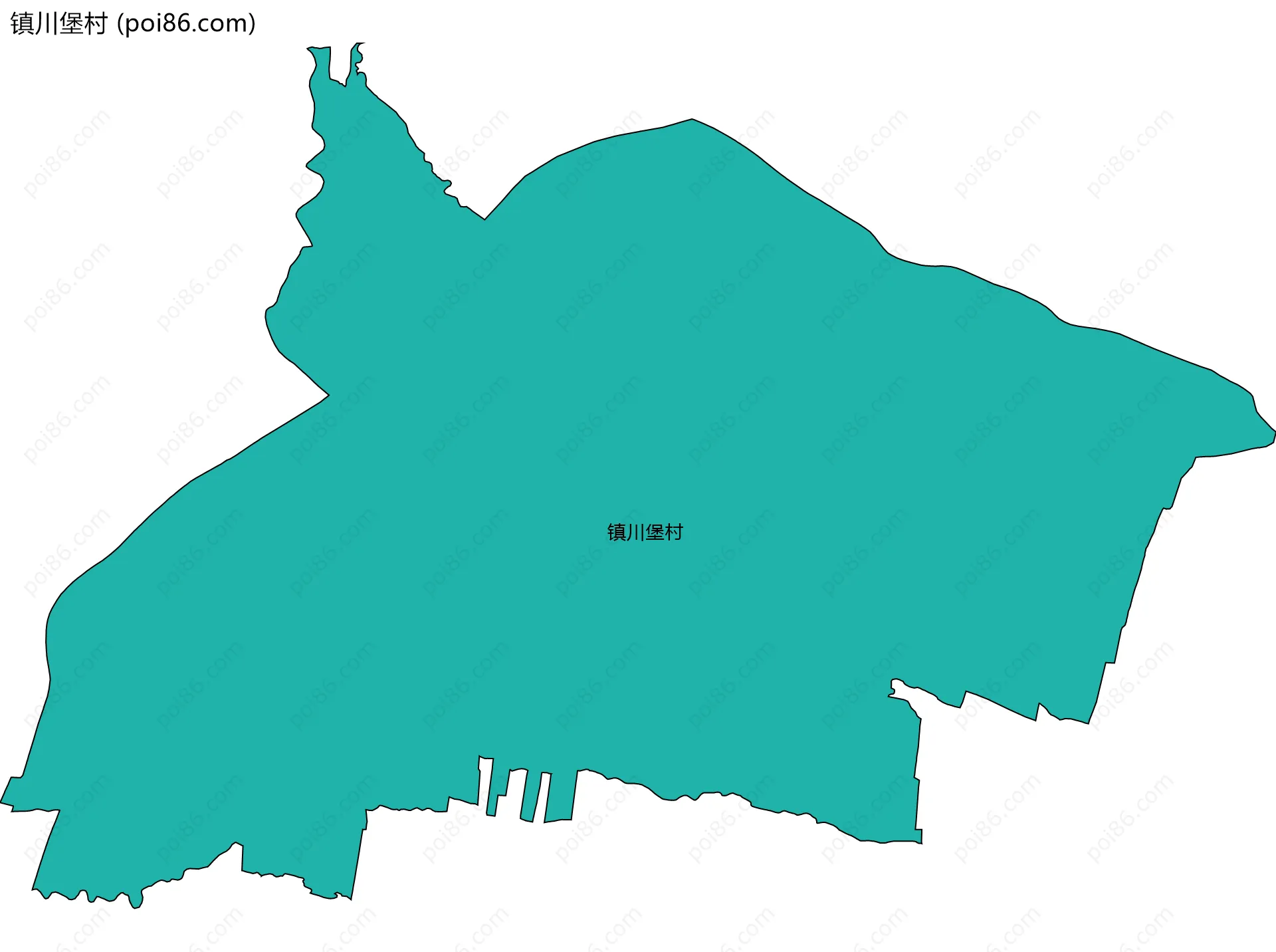 镇川堡村边界地图