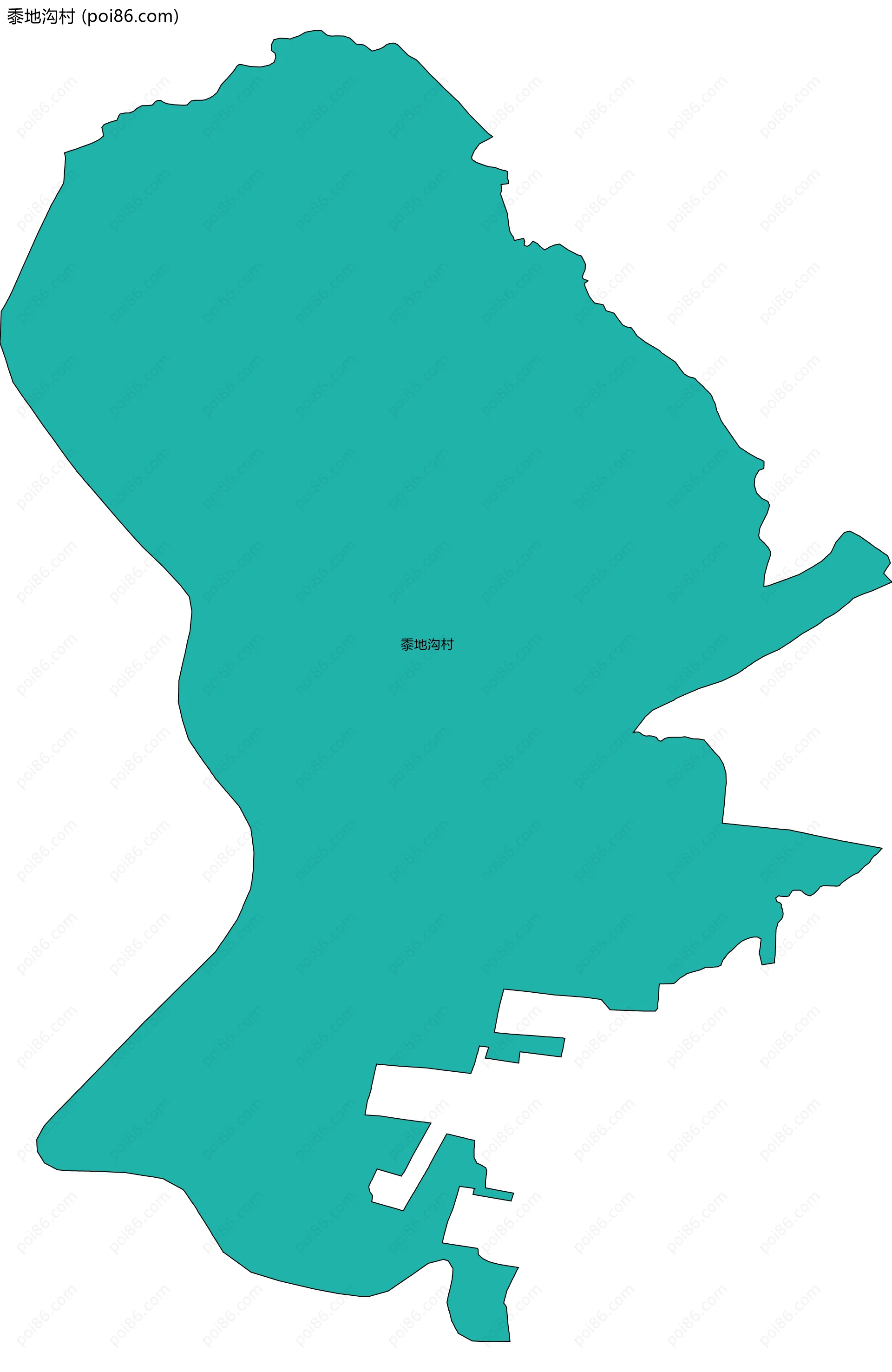 黍地沟村边界地图