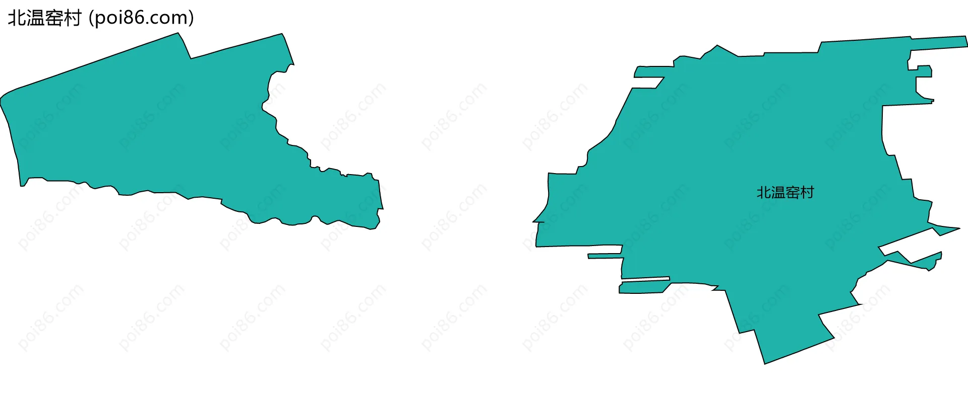 北温窑村边界地图