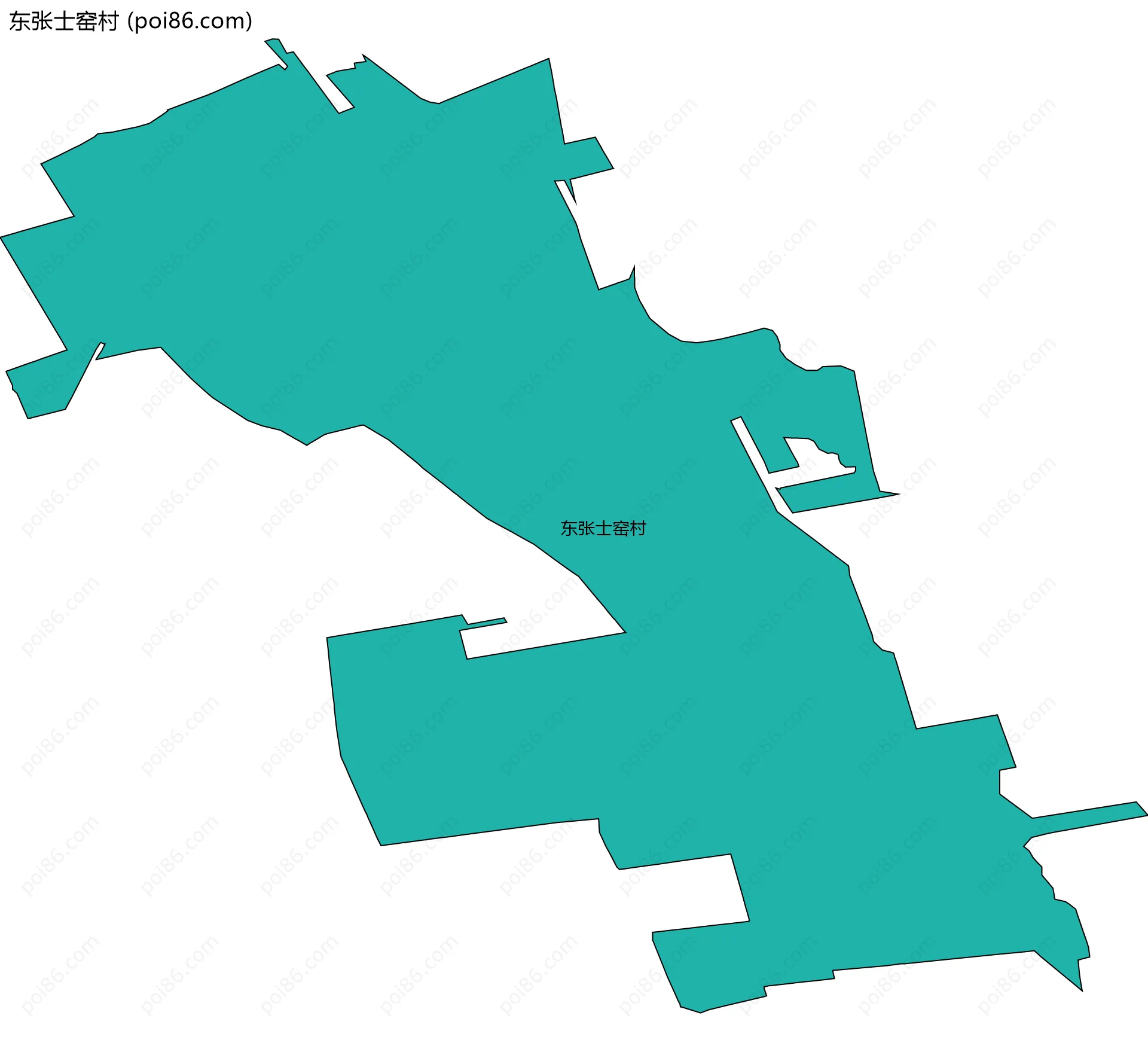 东张士窑村边界地图