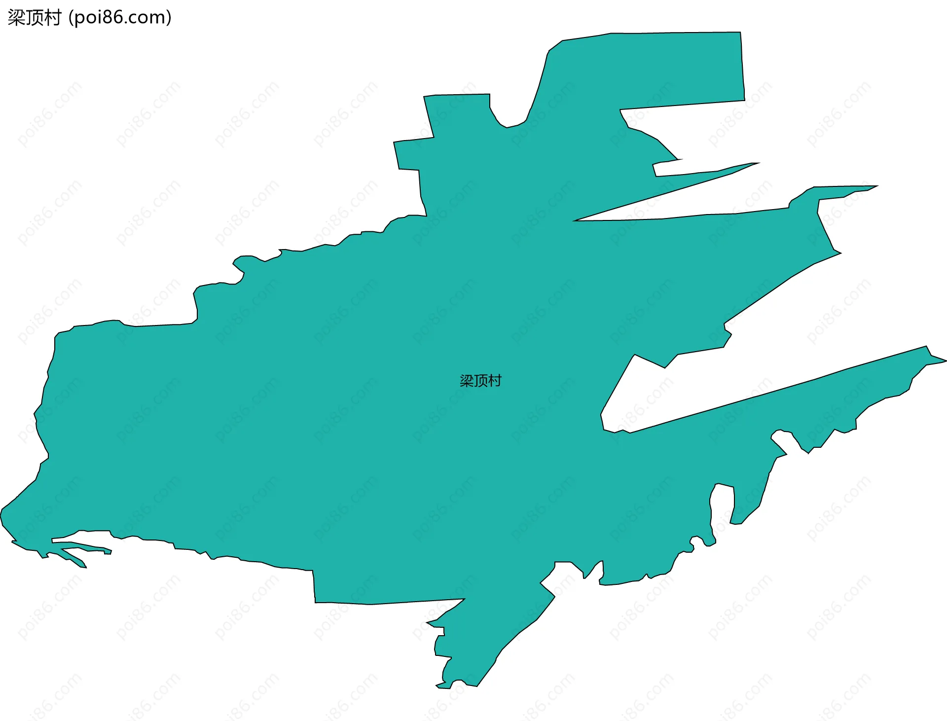 梁顶村边界地图