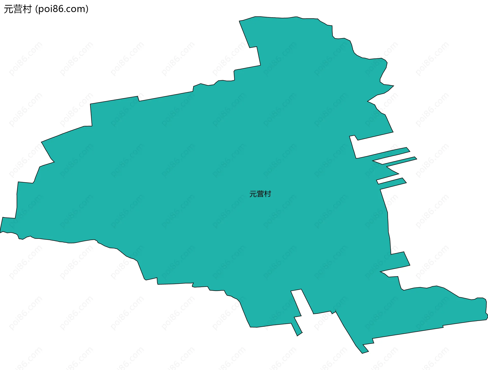 元营村边界地图
