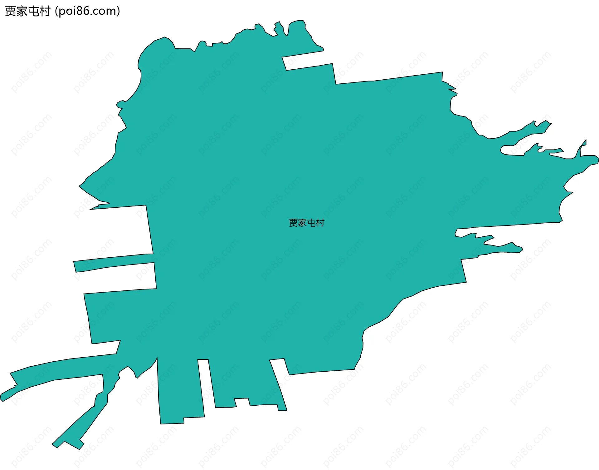 贾家屯村边界地图