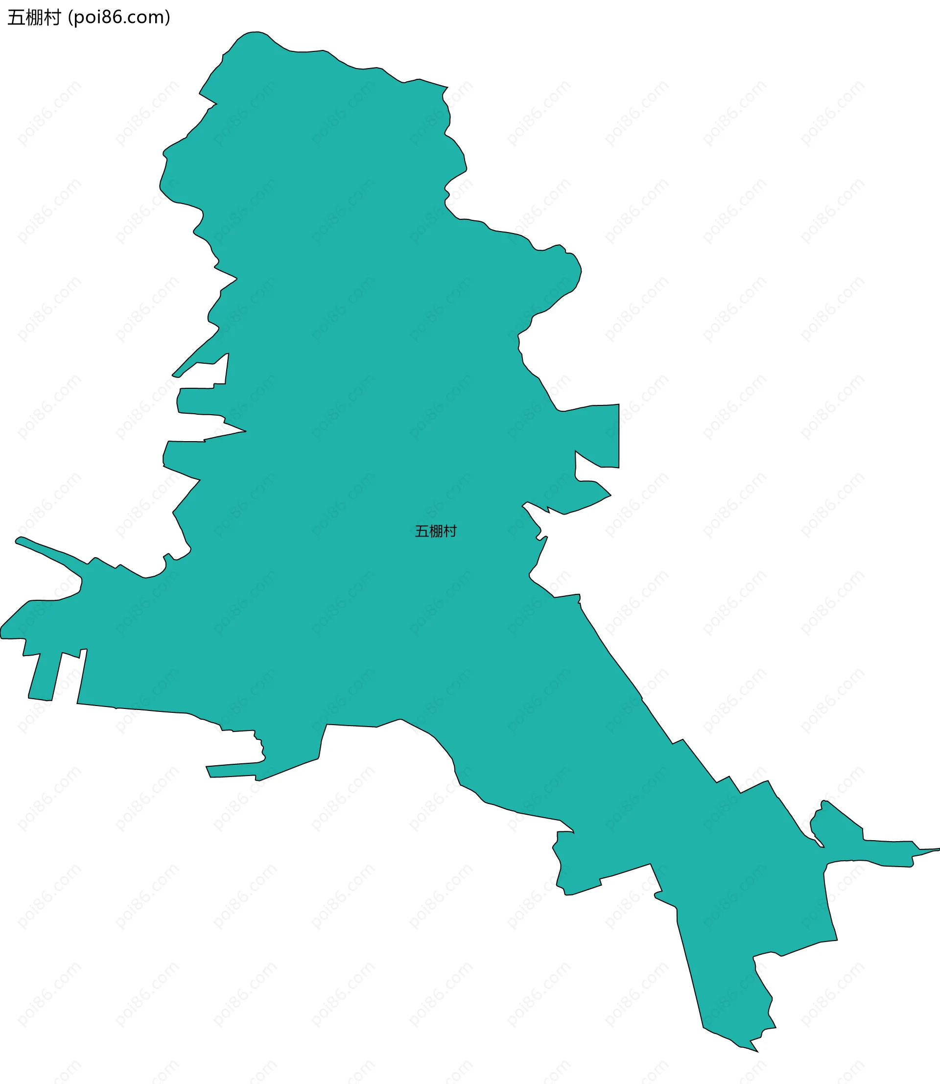 五棚村边界地图