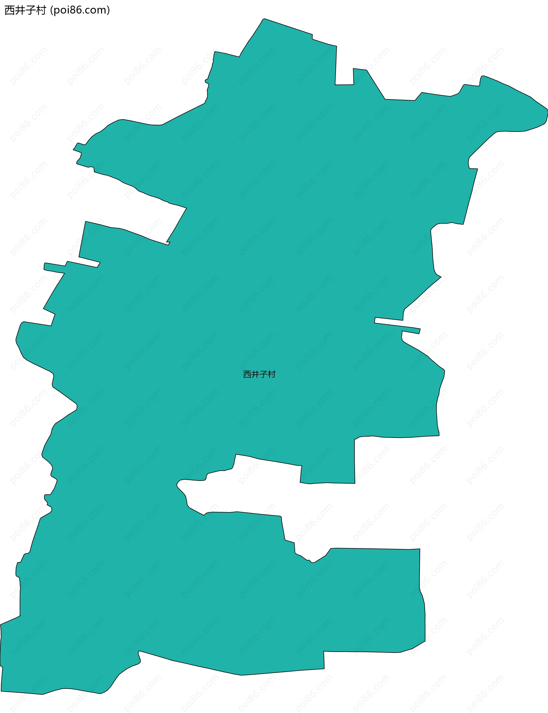 西井子村边界地图