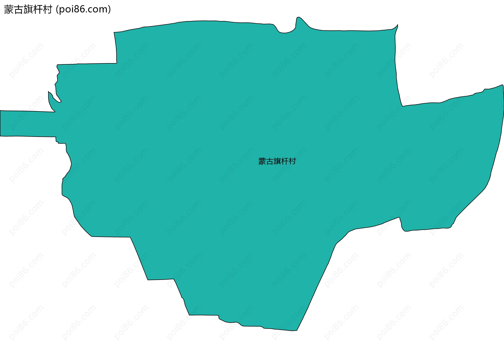 蒙古旗杆村边界地图