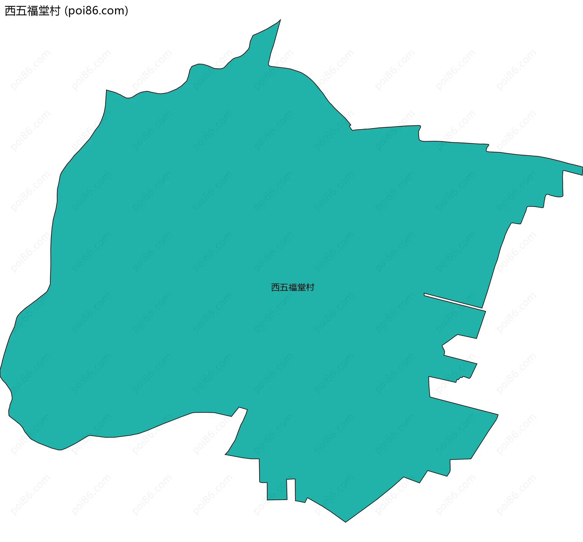 西五福堂村边界地图