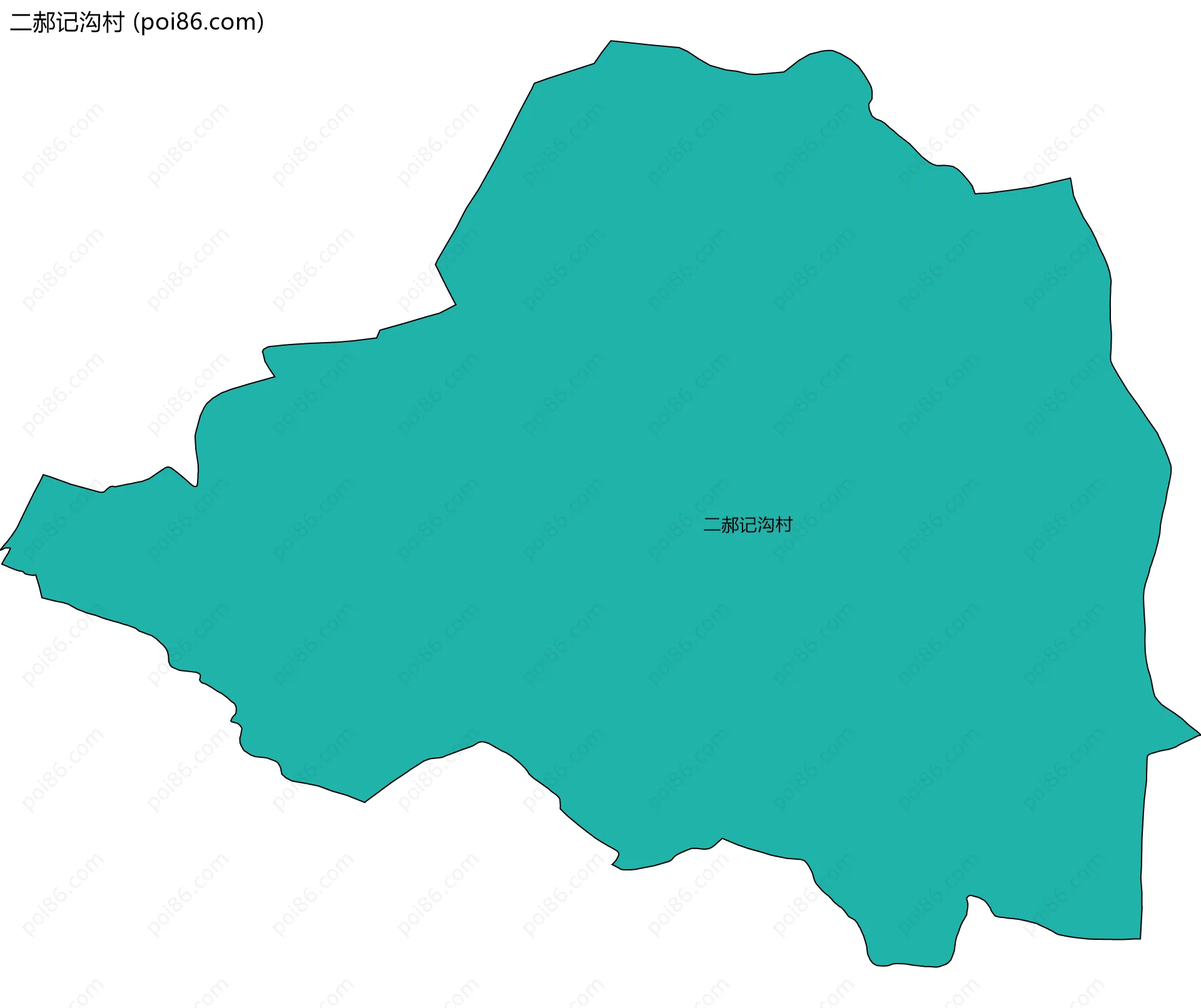 二郝记沟村边界地图