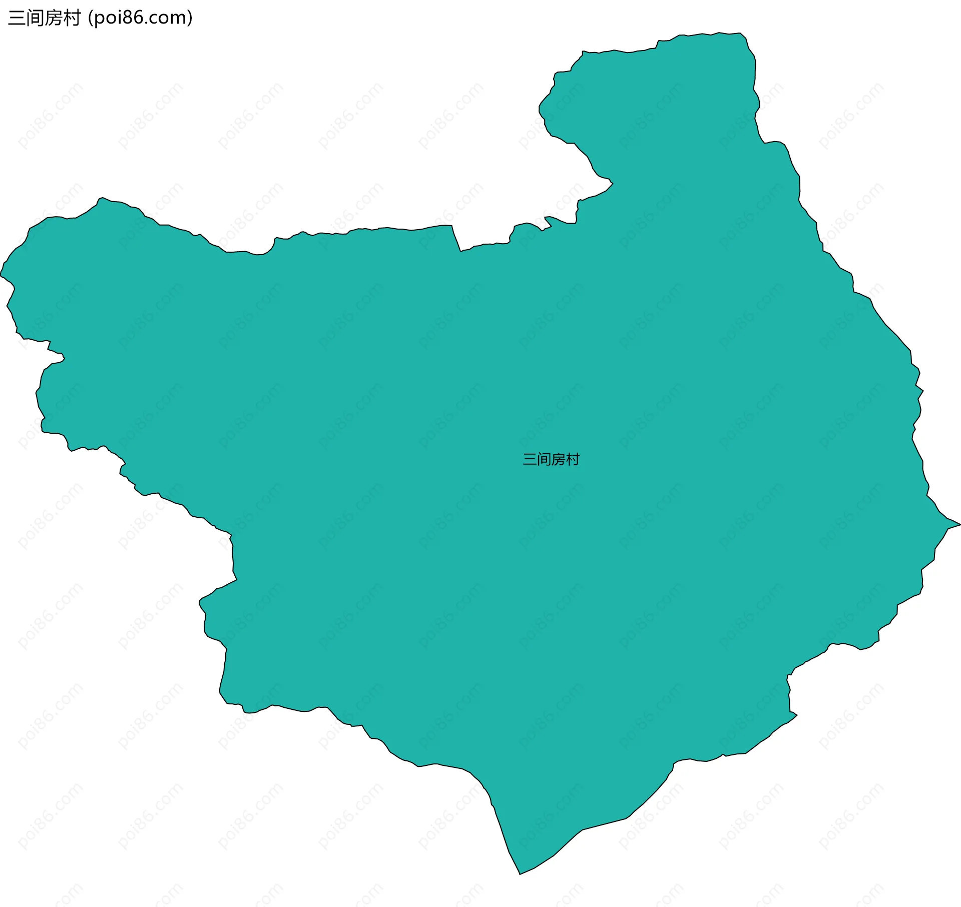 三间房村边界地图