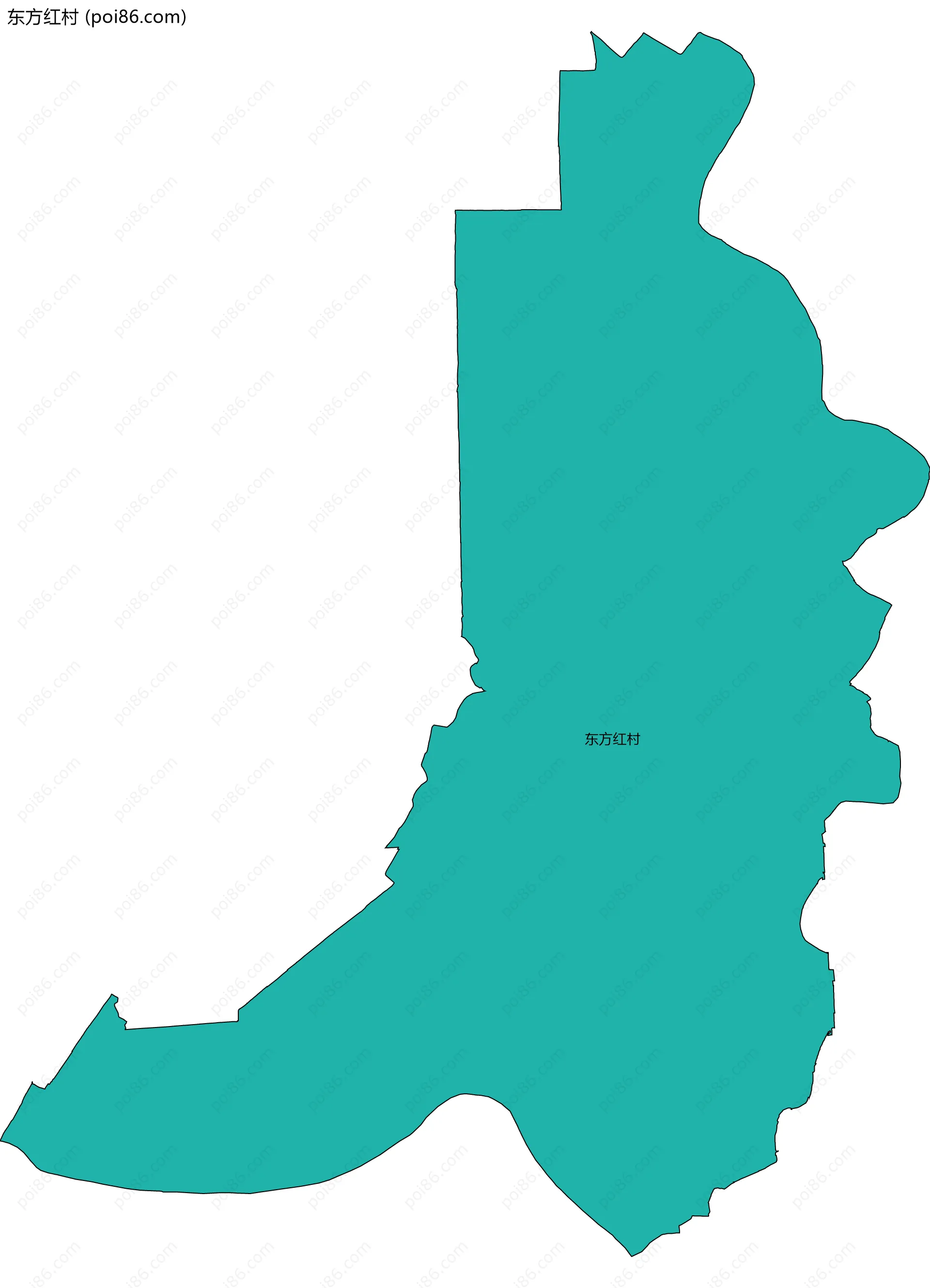 东方红村边界地图