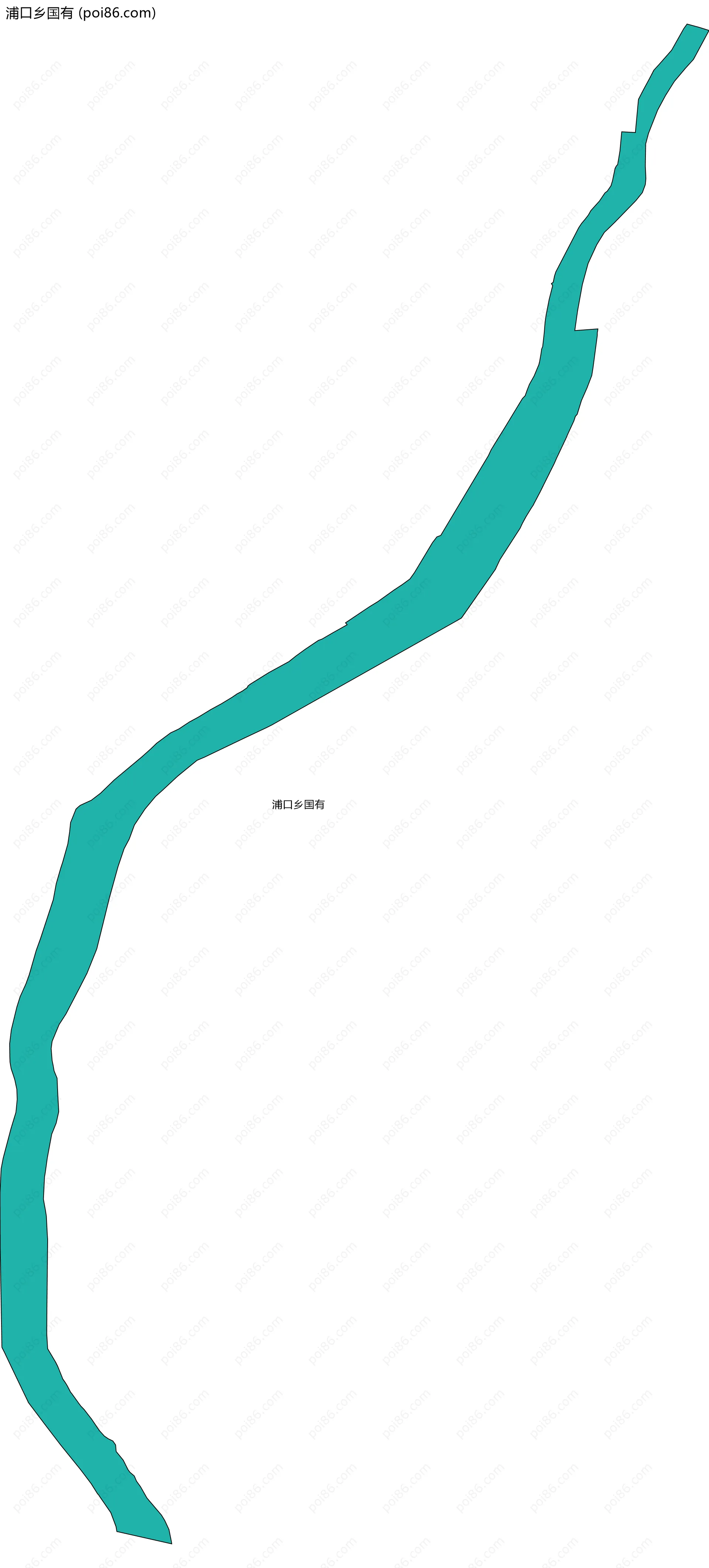 浦口乡国有边界地图(五级行政区划)