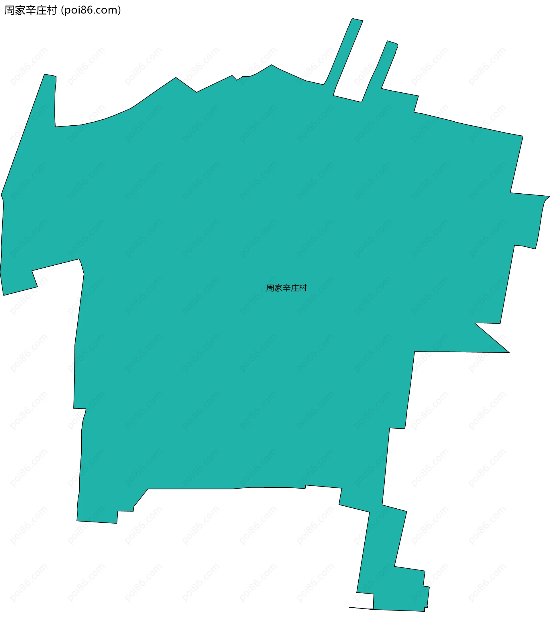 周家辛庄村边界地图