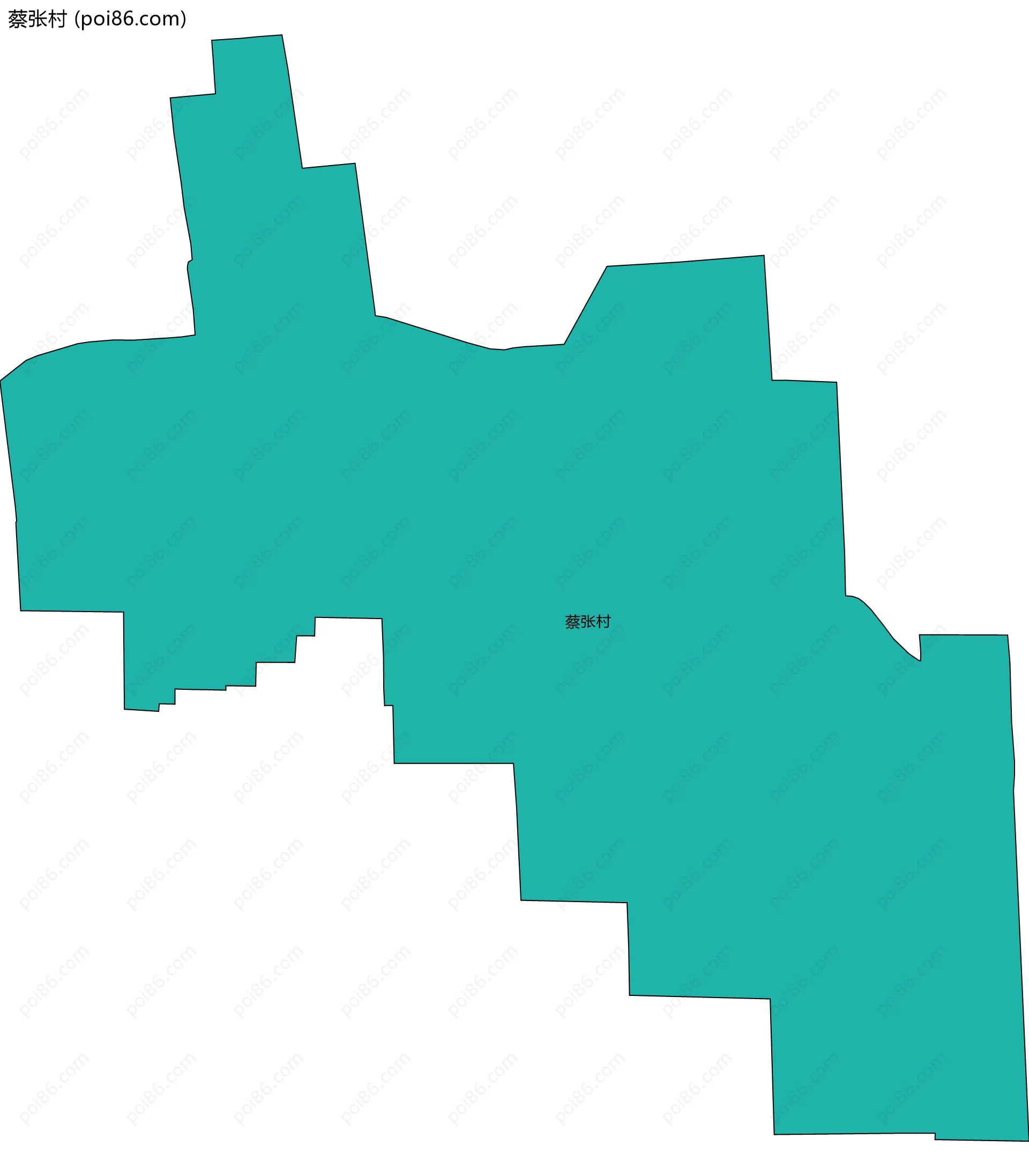 蔡张村边界地图