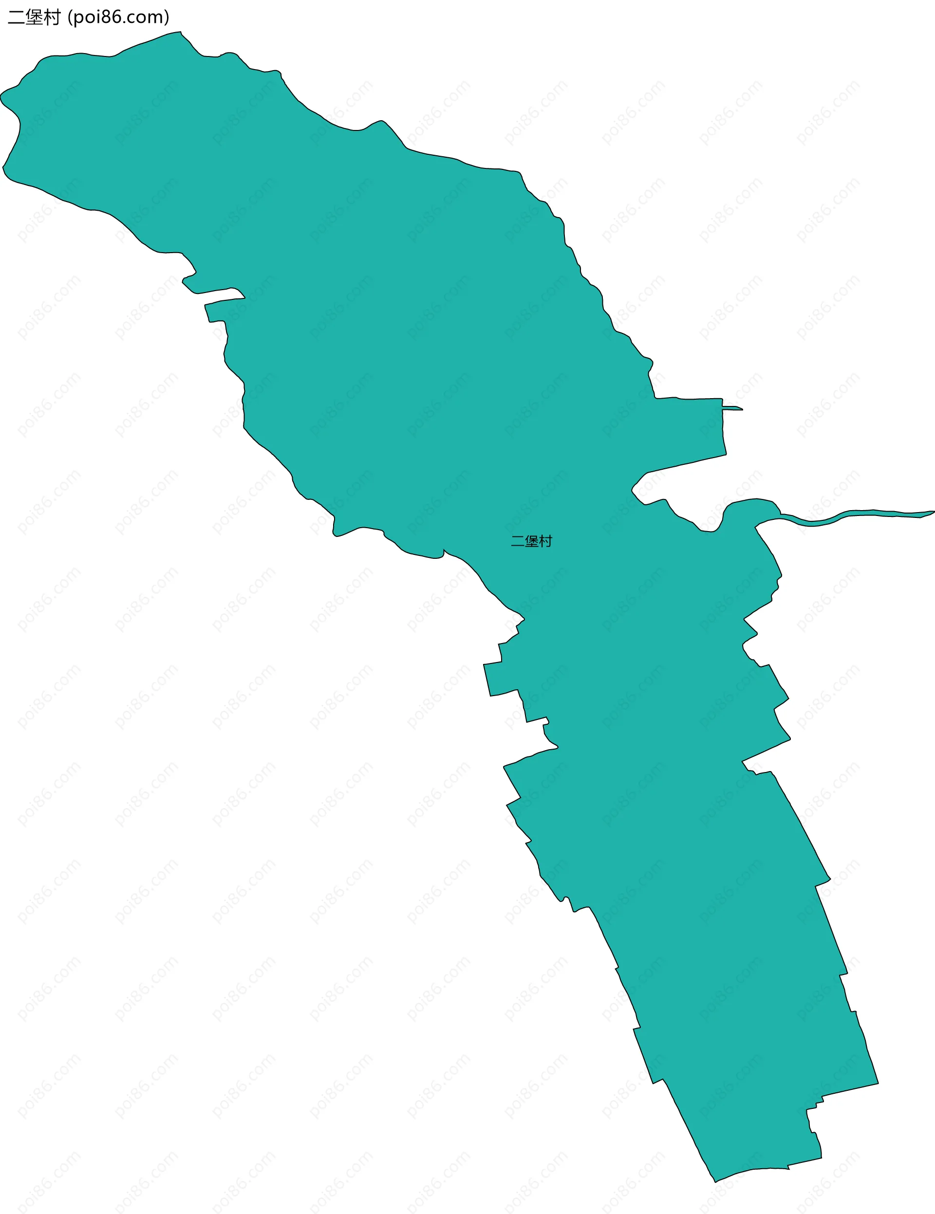 二堡村边界地图
