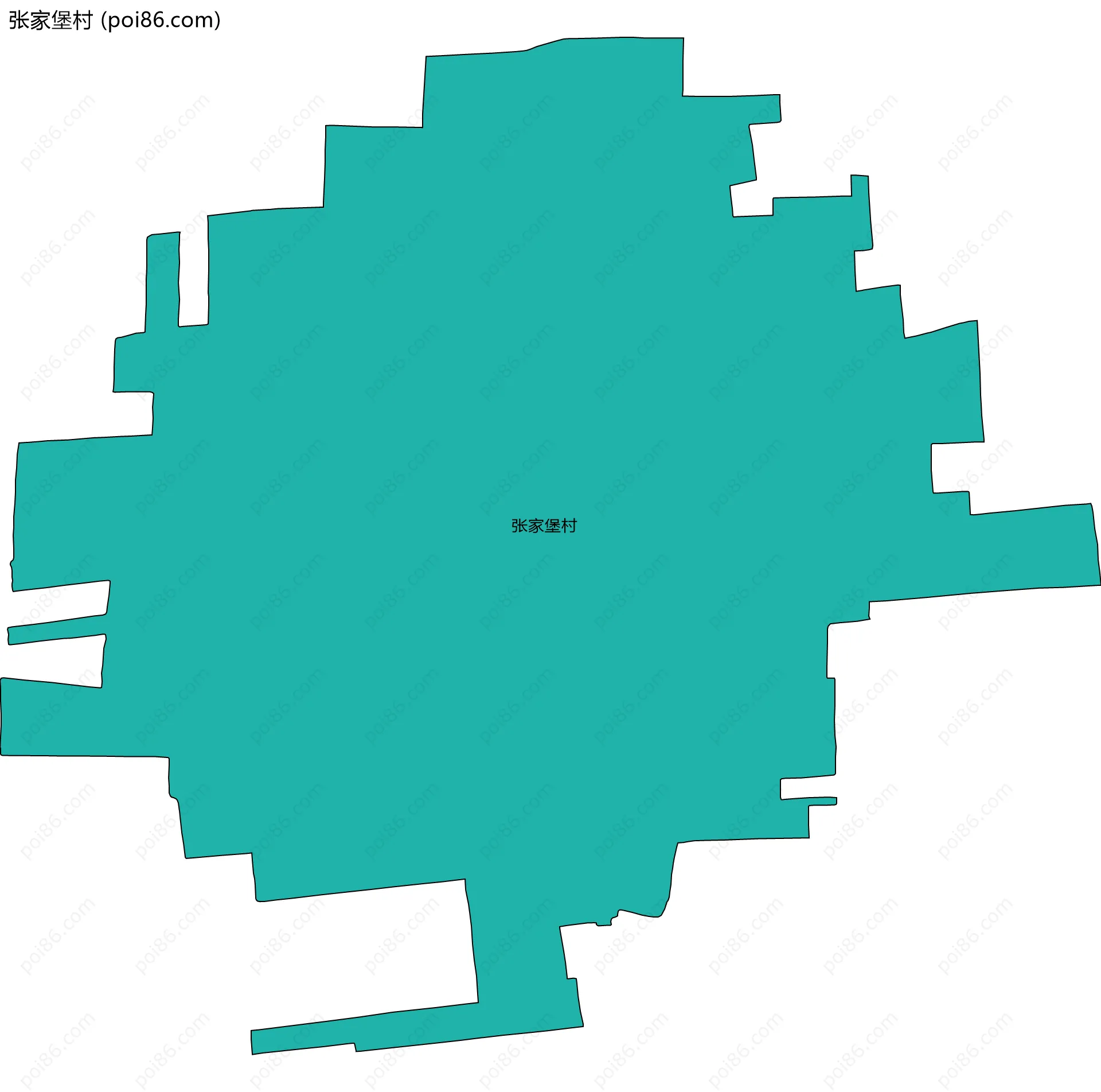 张家堡村边界地图