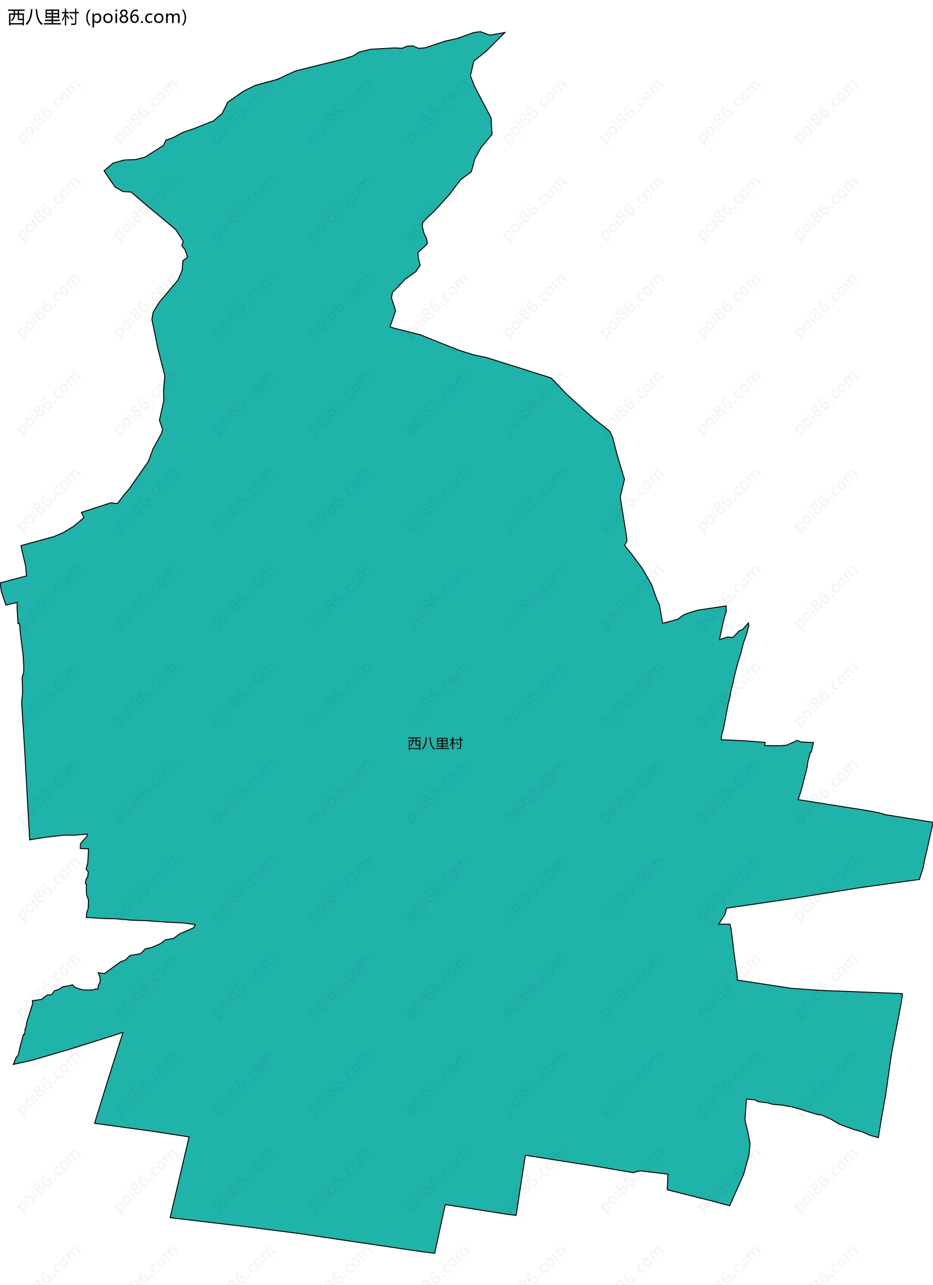 西八里村边界地图