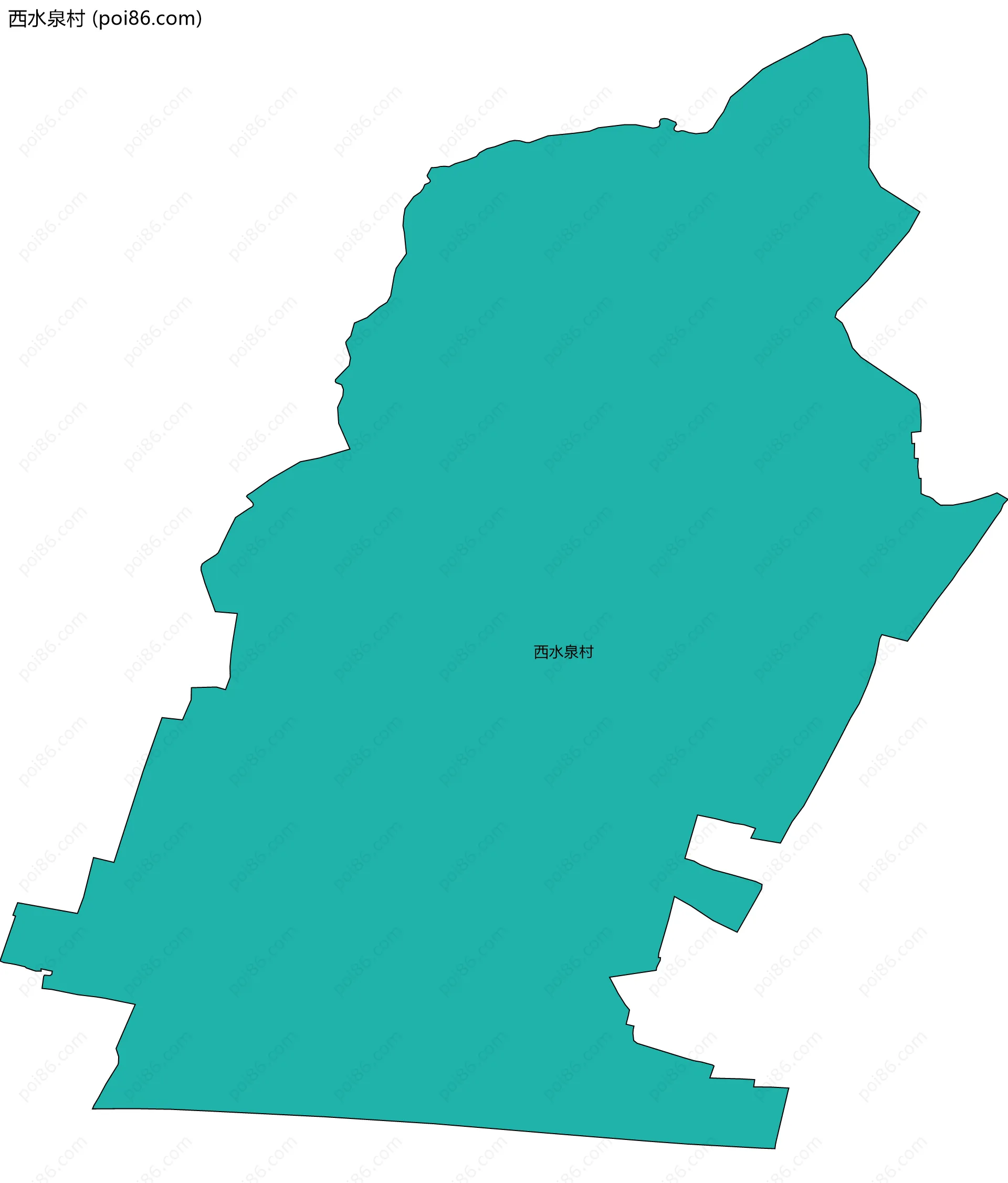 西水泉村边界地图