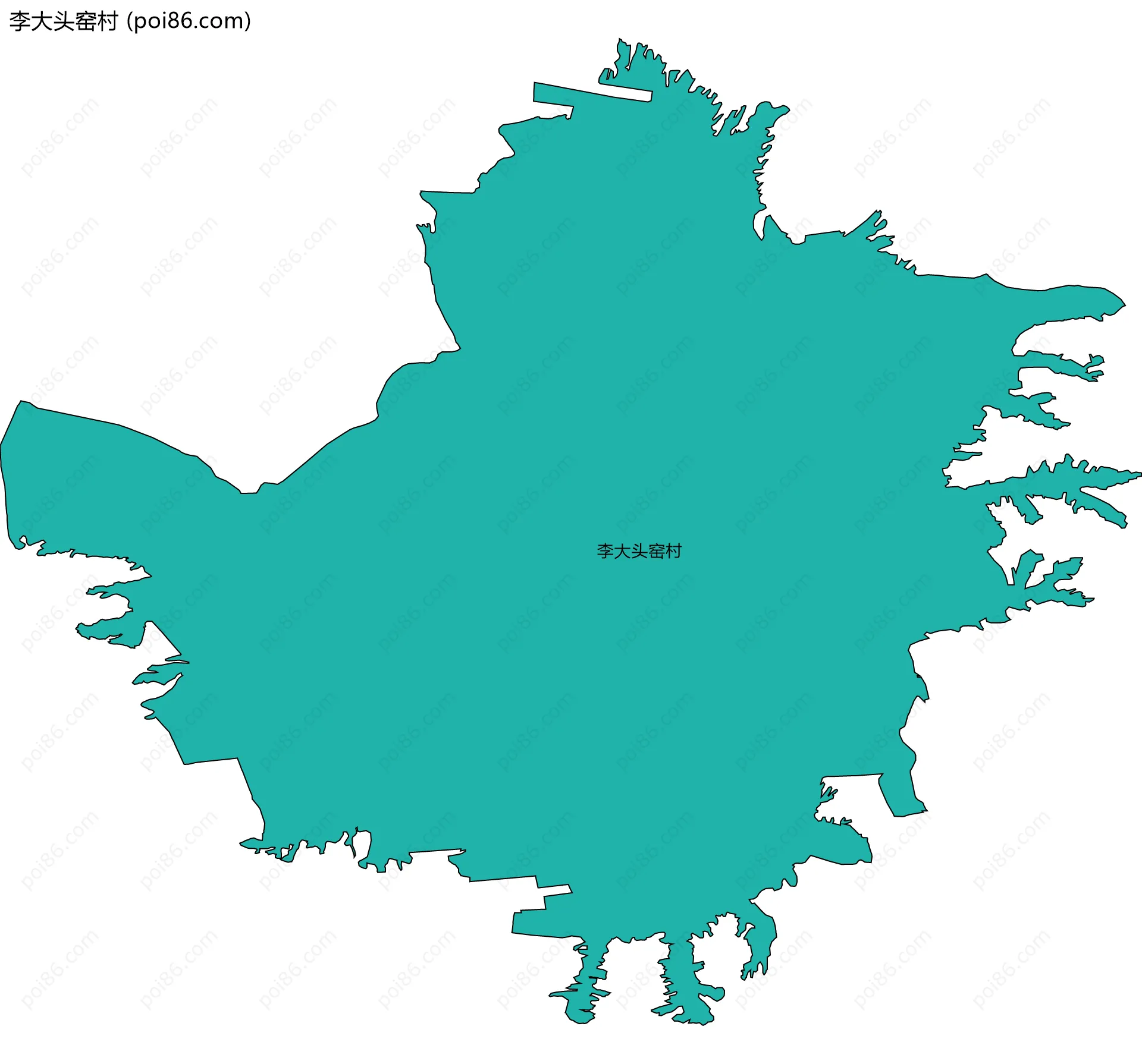 李大头窑村边界地图