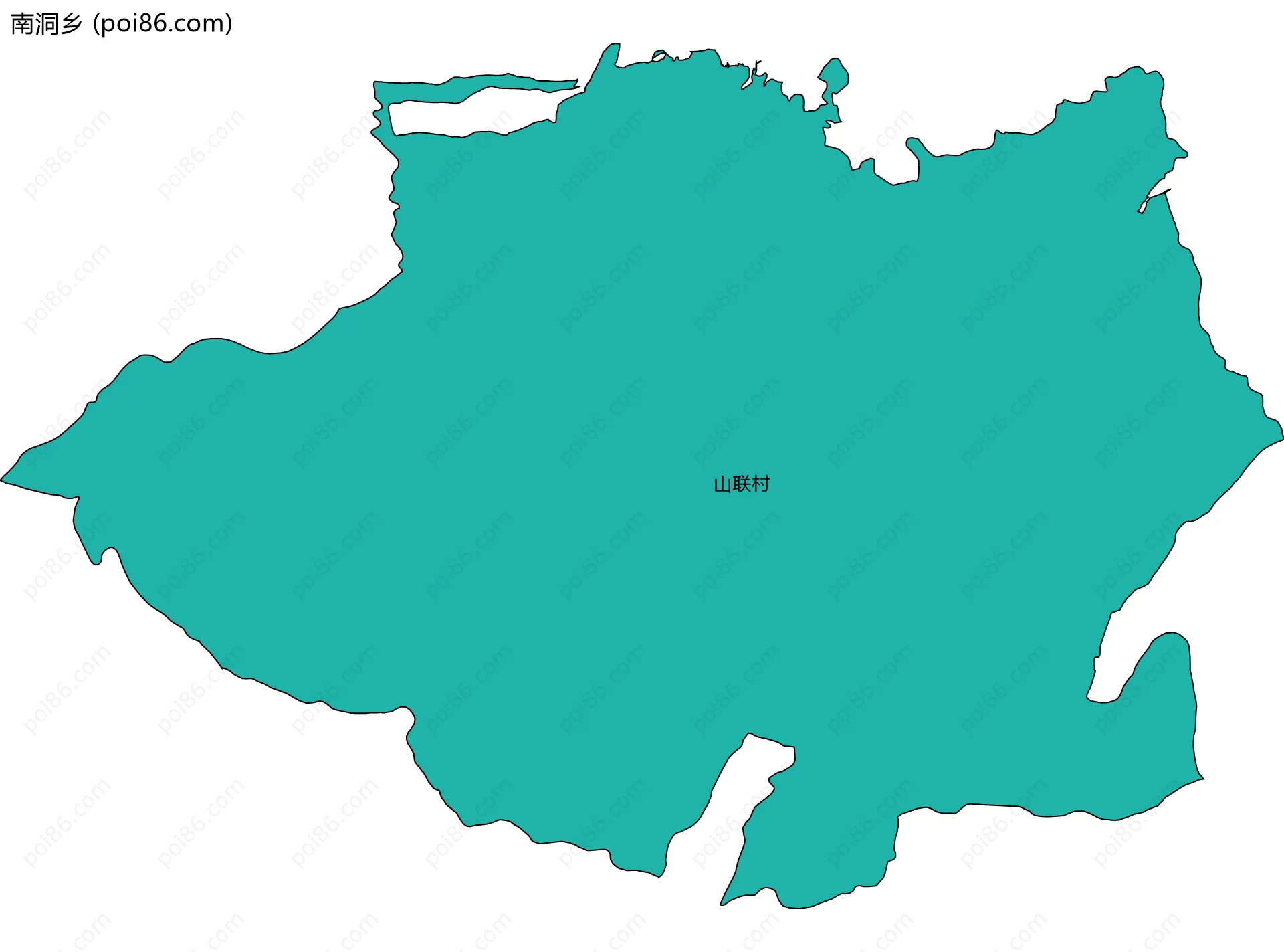 南洞乡边界地图(五级行政区划)