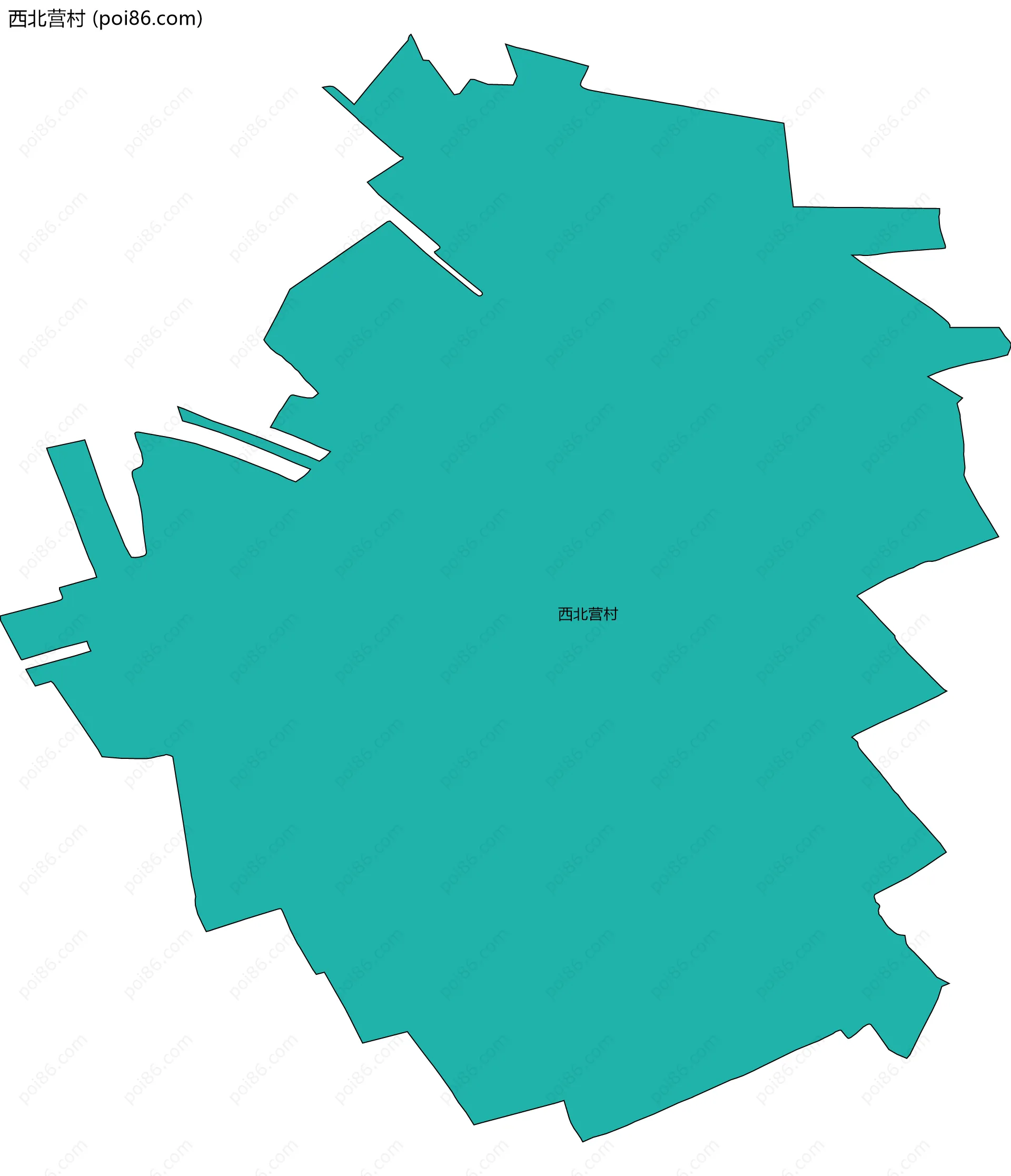 西北营村边界地图