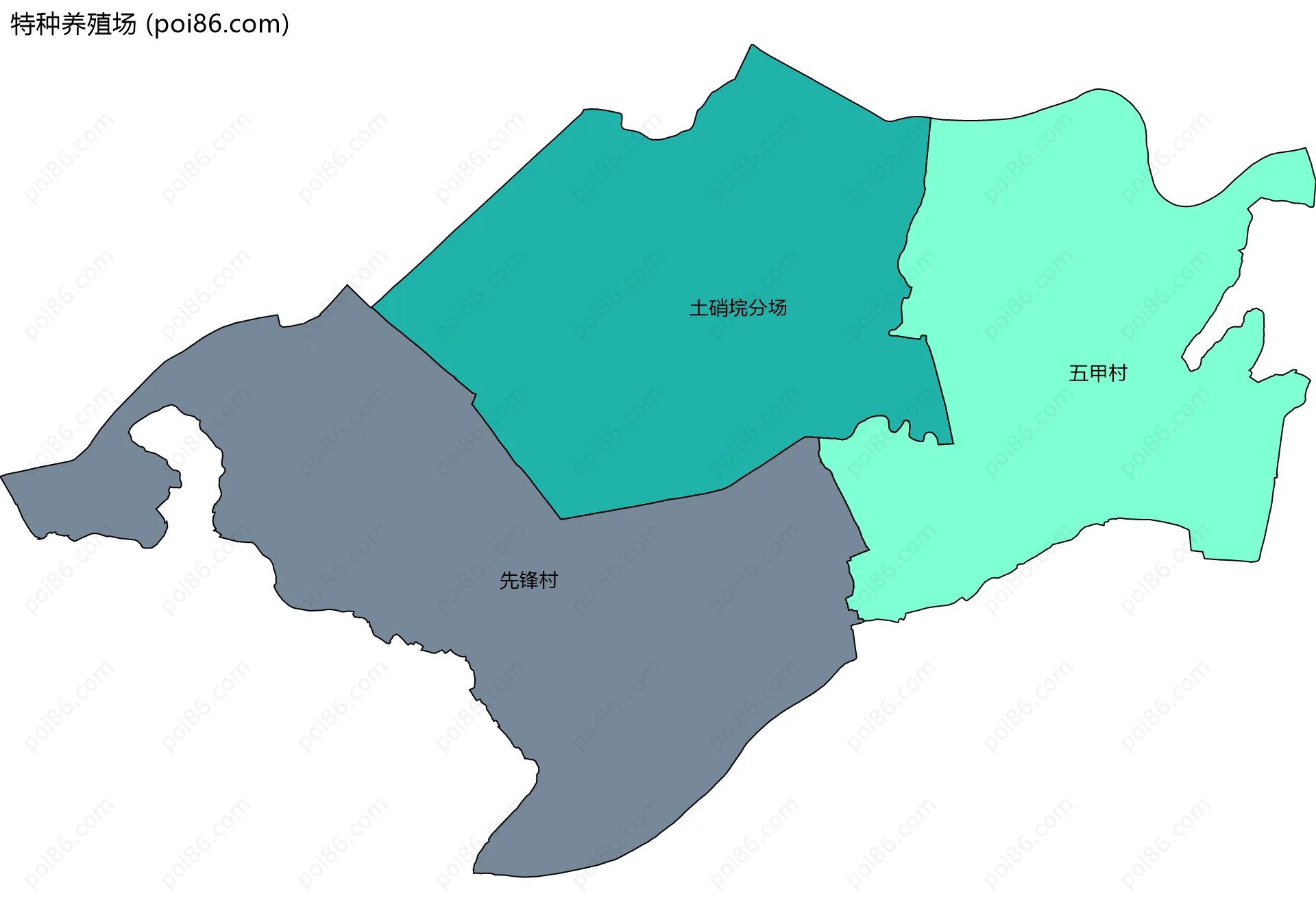 特种养殖场边界地图(五级行政区划)