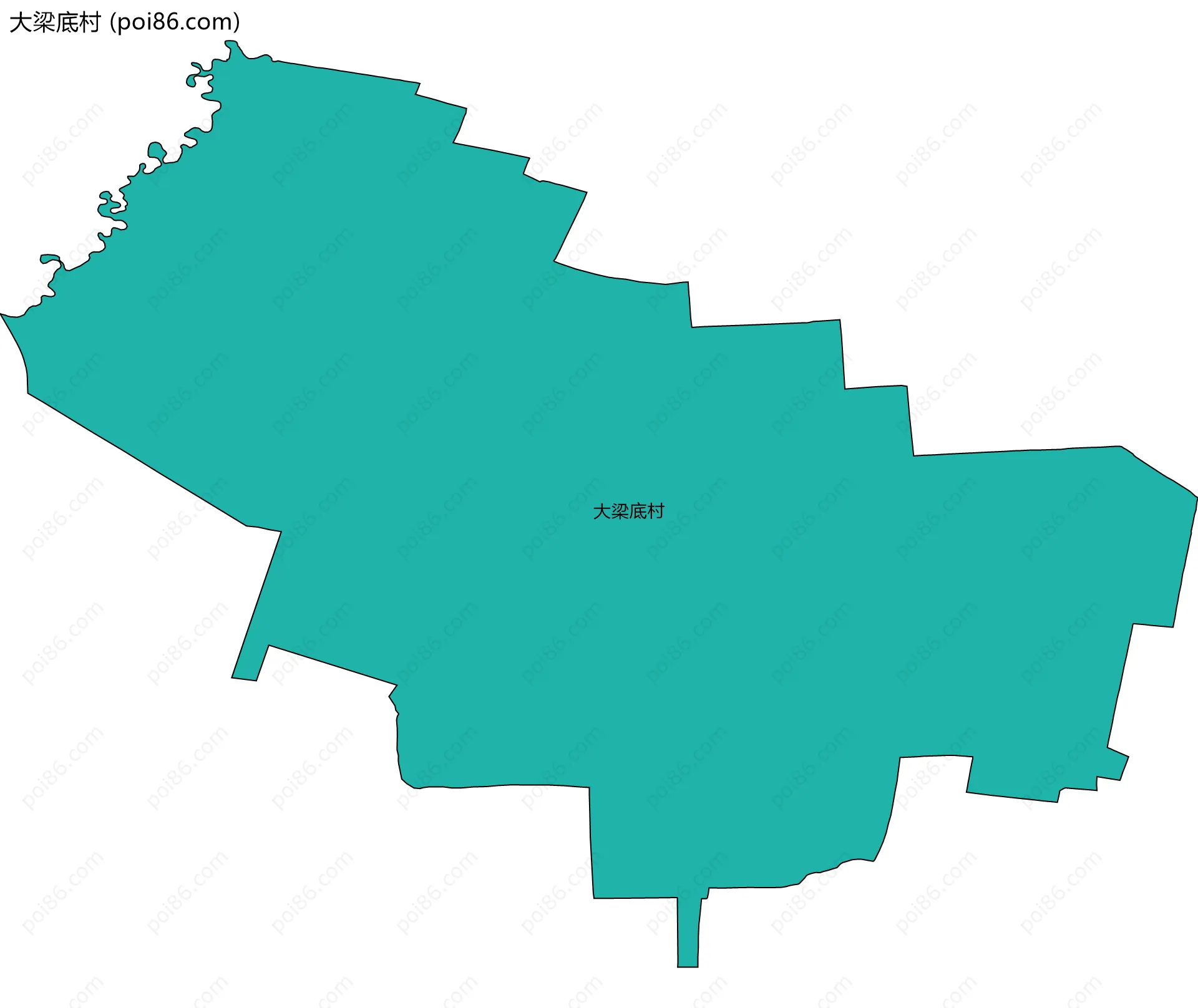 大梁底村边界地图
