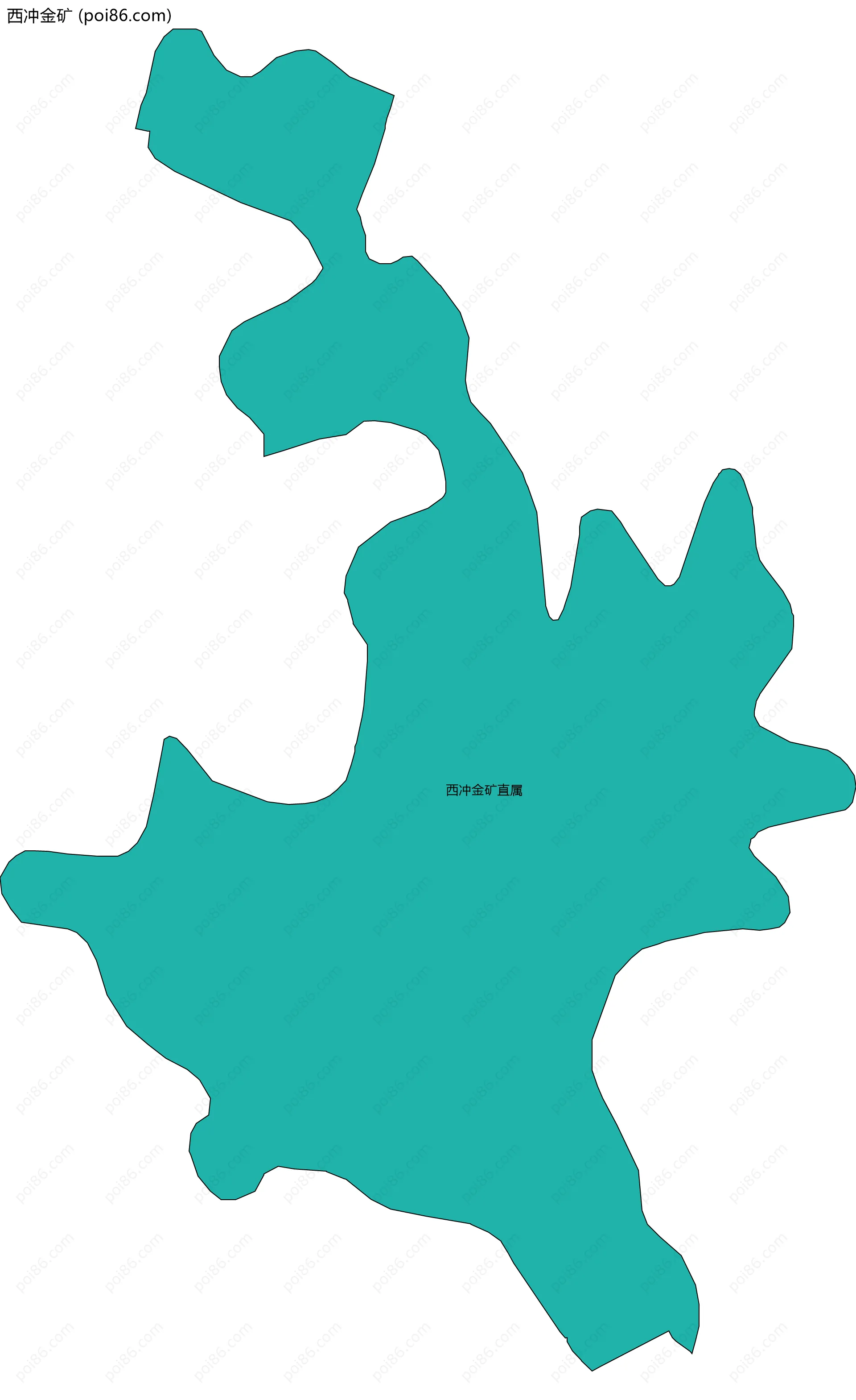 西冲金矿边界地图(五级行政区划)