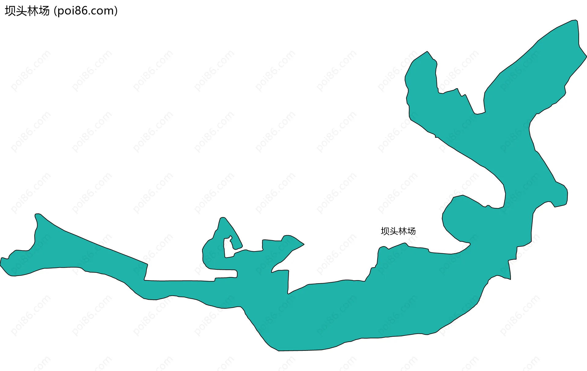坝头林场边界地图(五级行政区划)