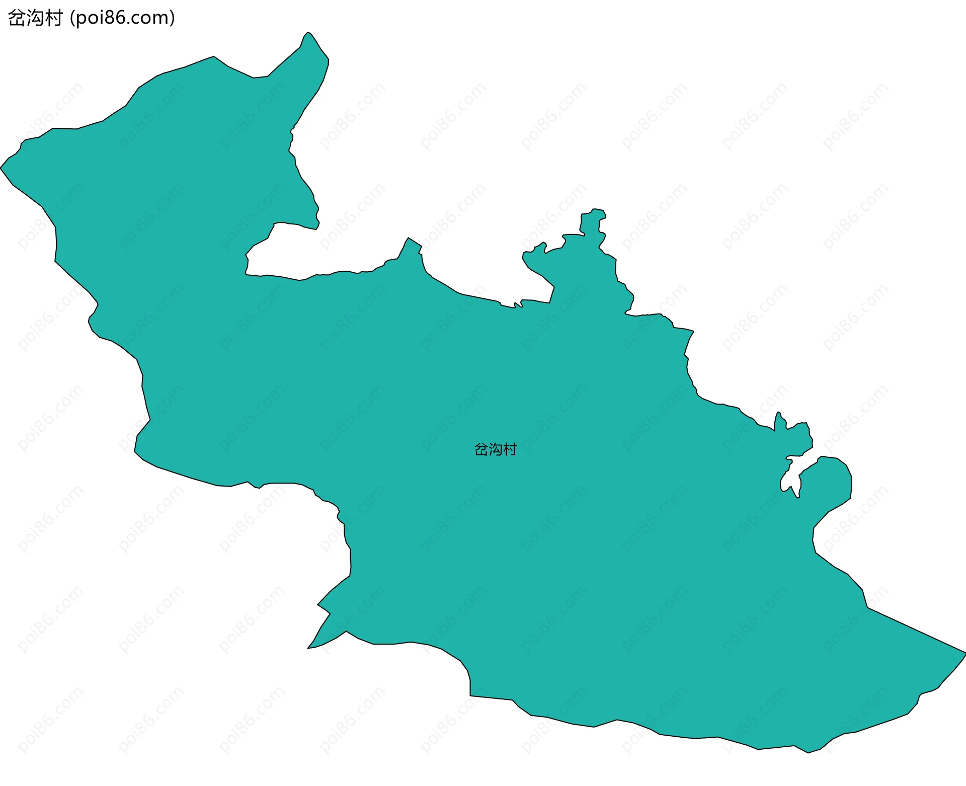 岔沟村边界地图