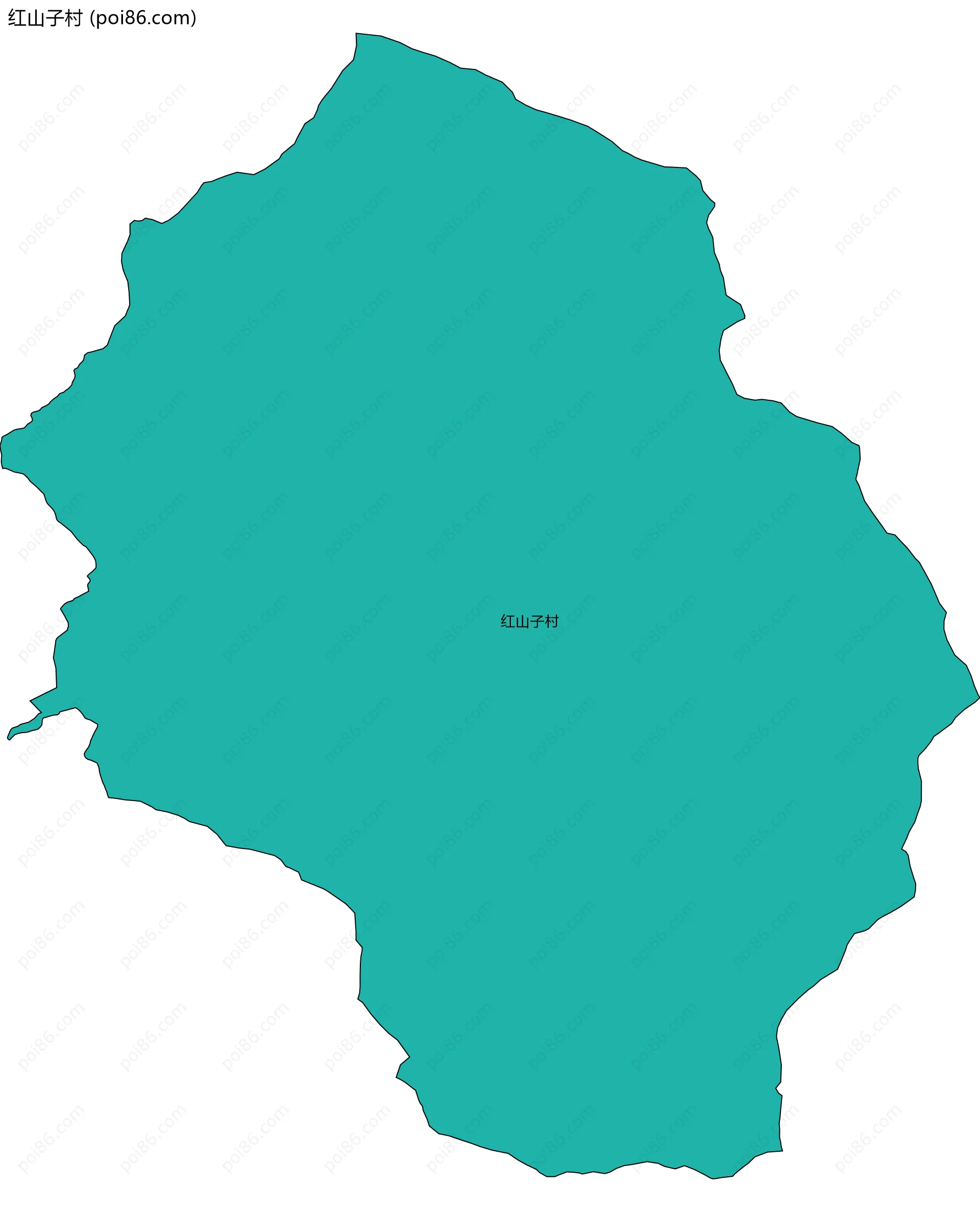 红山子村边界地图