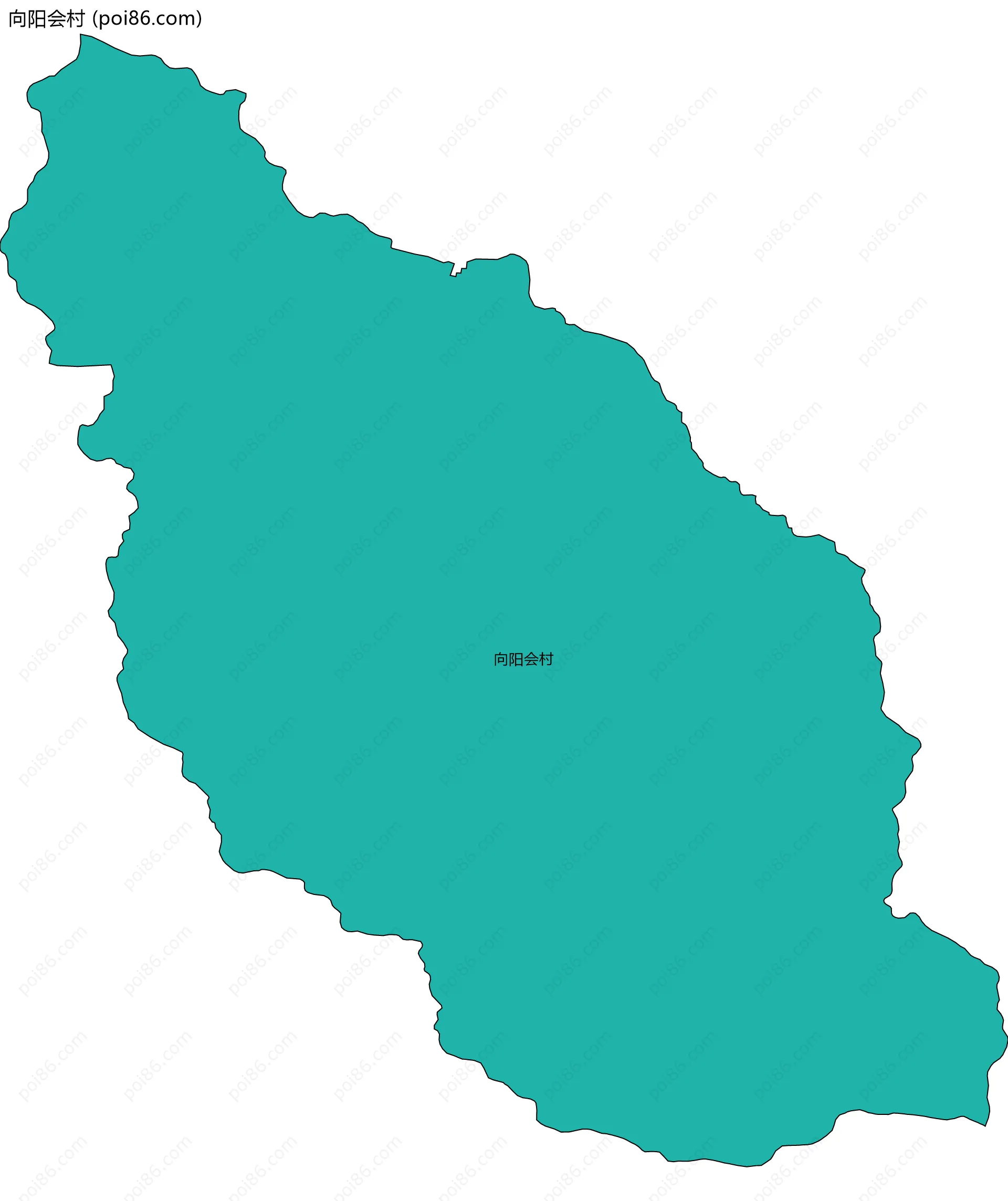 向阳会村边界地图