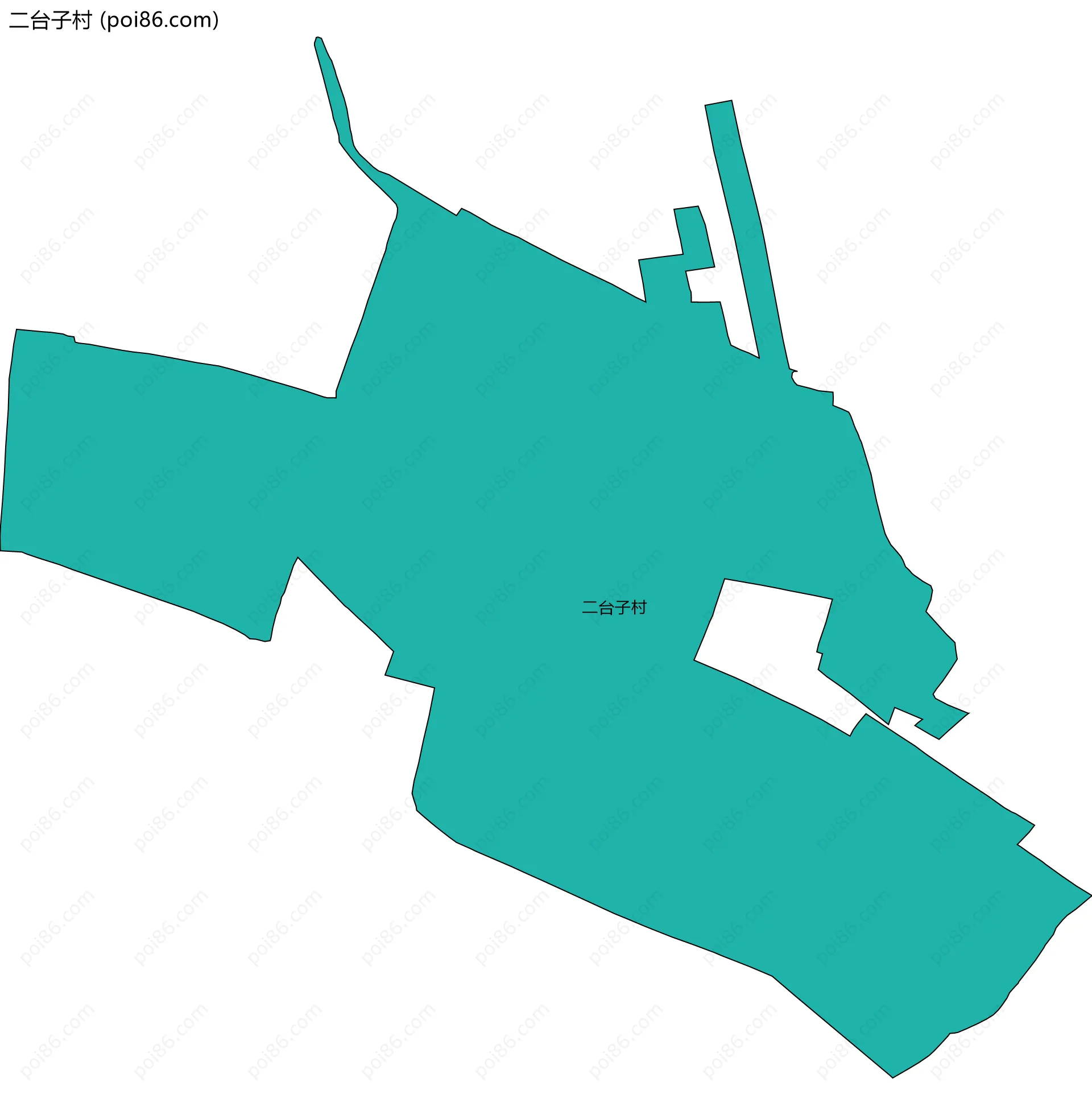 二台子村边界地图