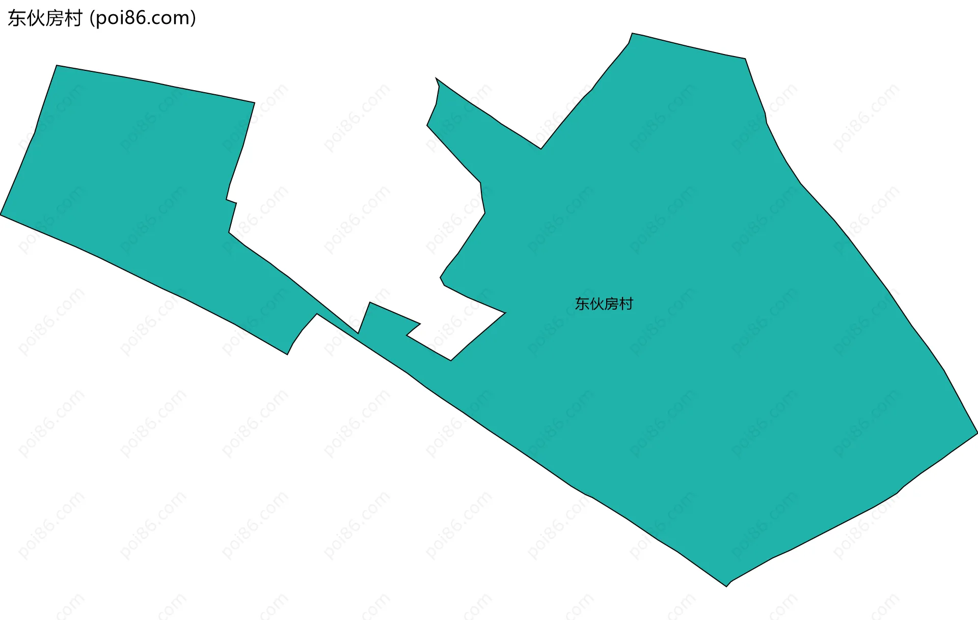 东伙房村边界地图