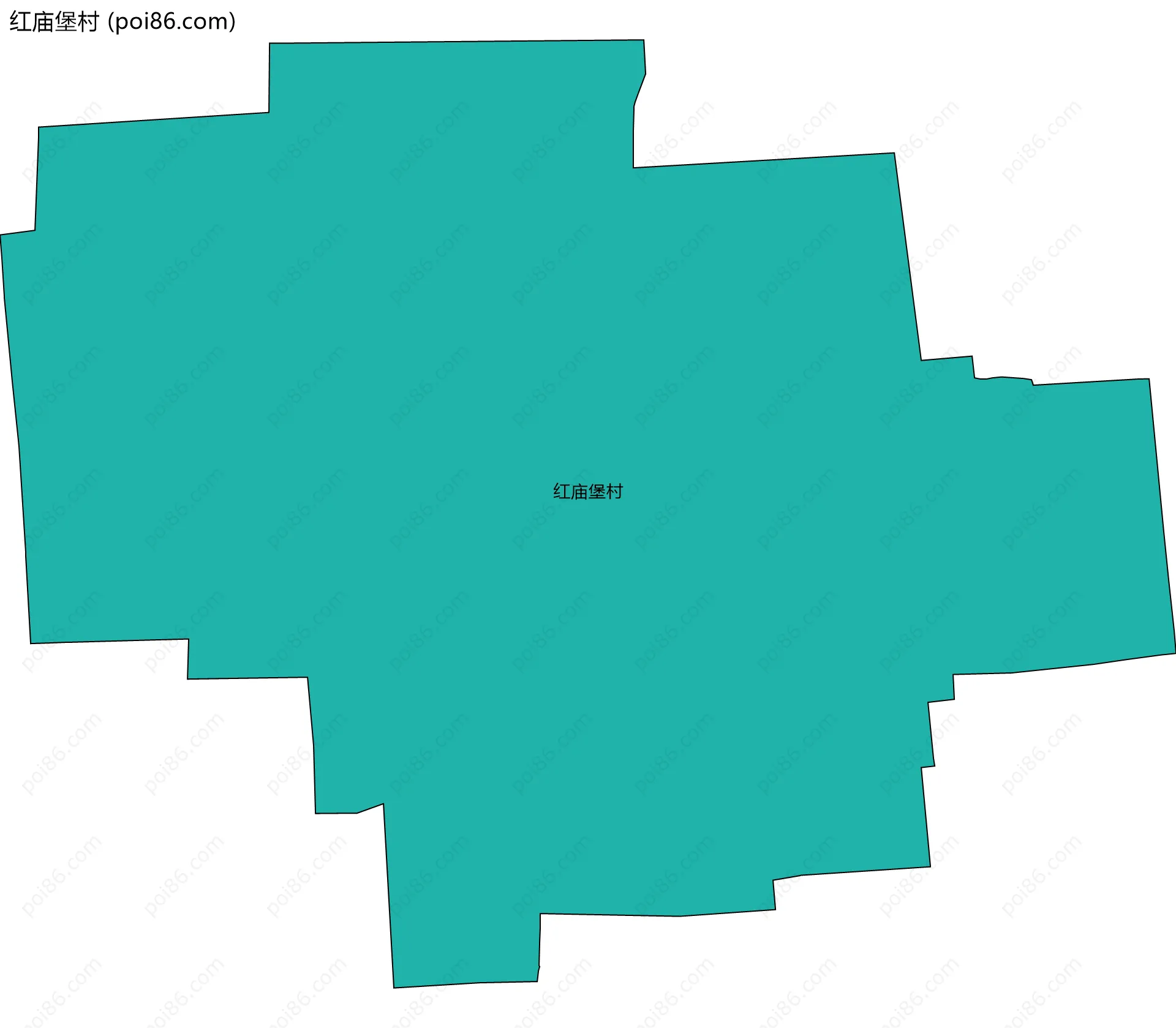 红庙堡村边界地图