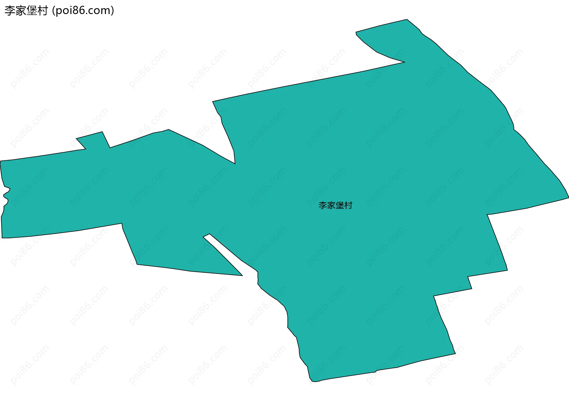 李家堡村边界地图