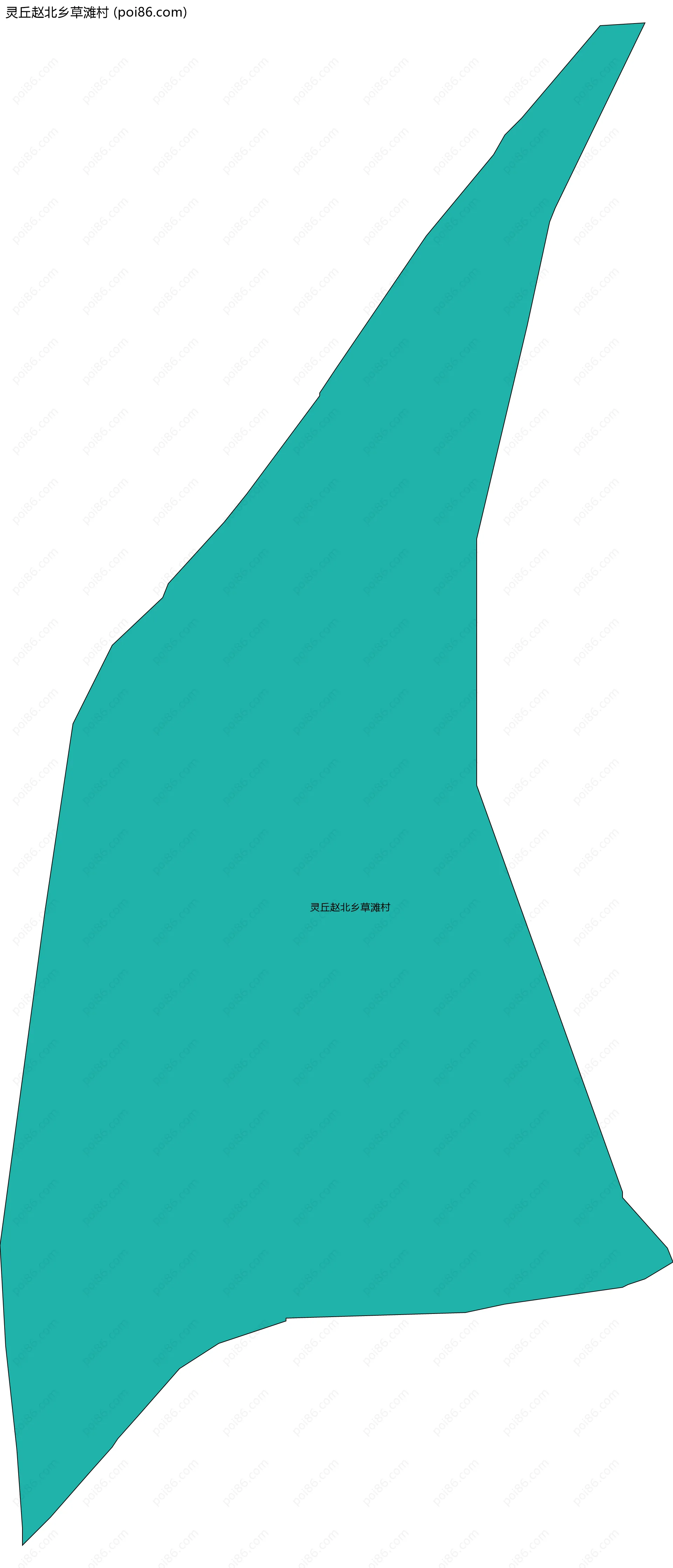 灵丘赵北乡草滩村边界地图