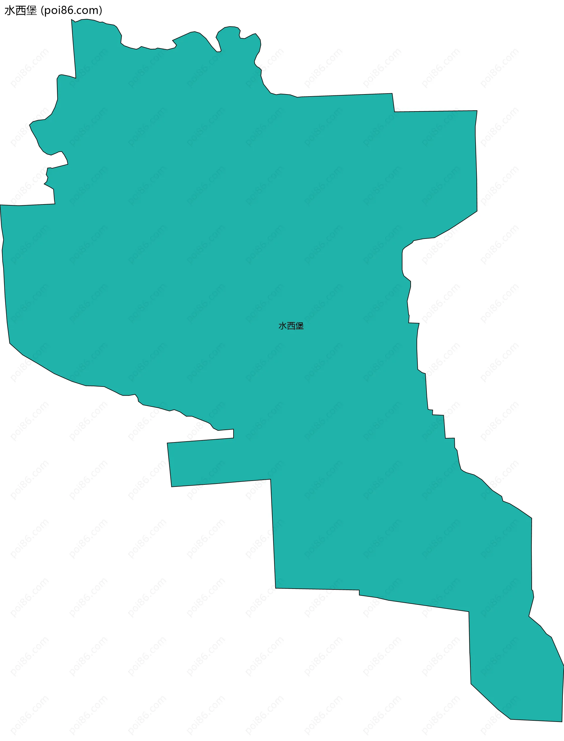 水西堡边界地图