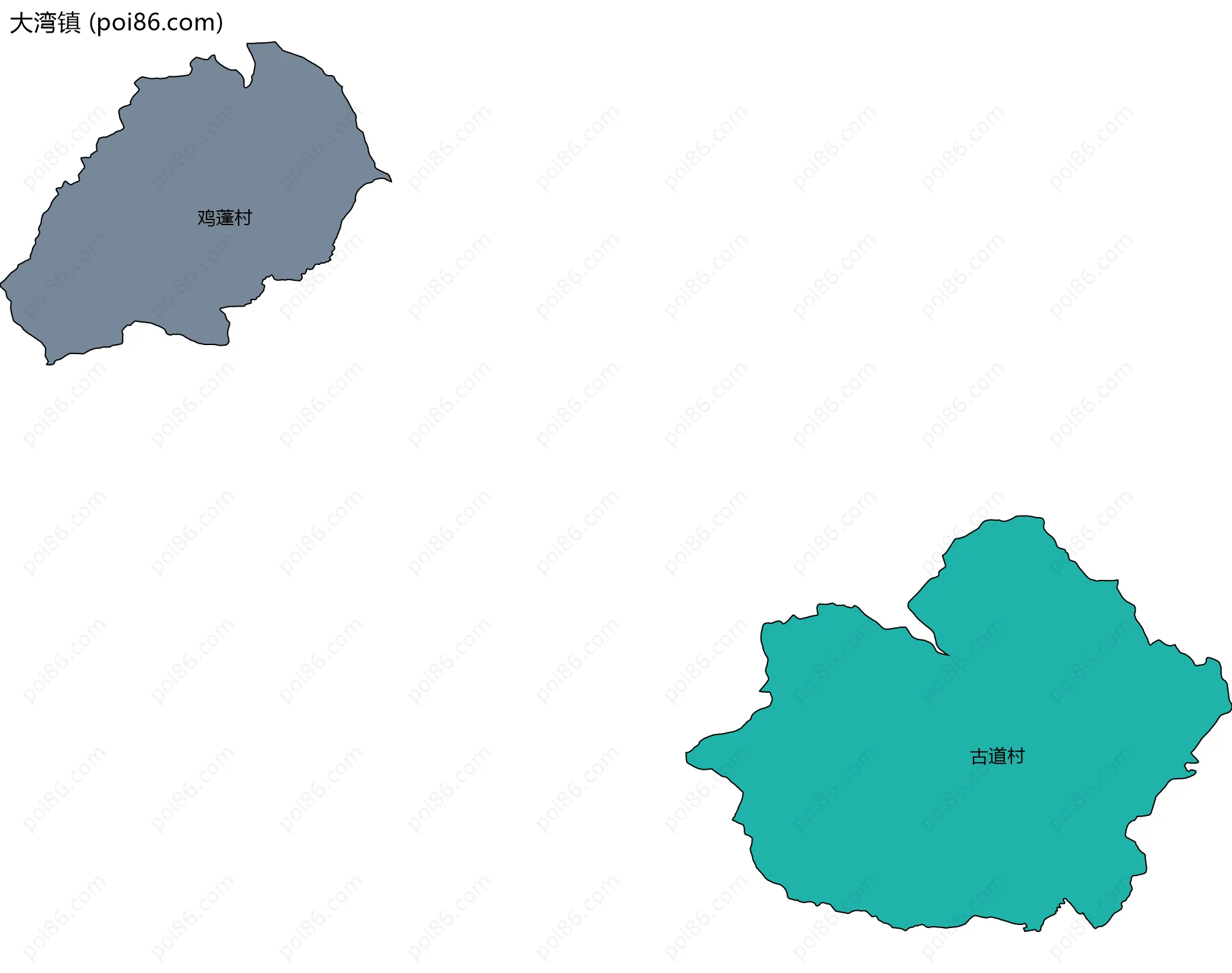 大湾镇边界地图(五级行政区划)