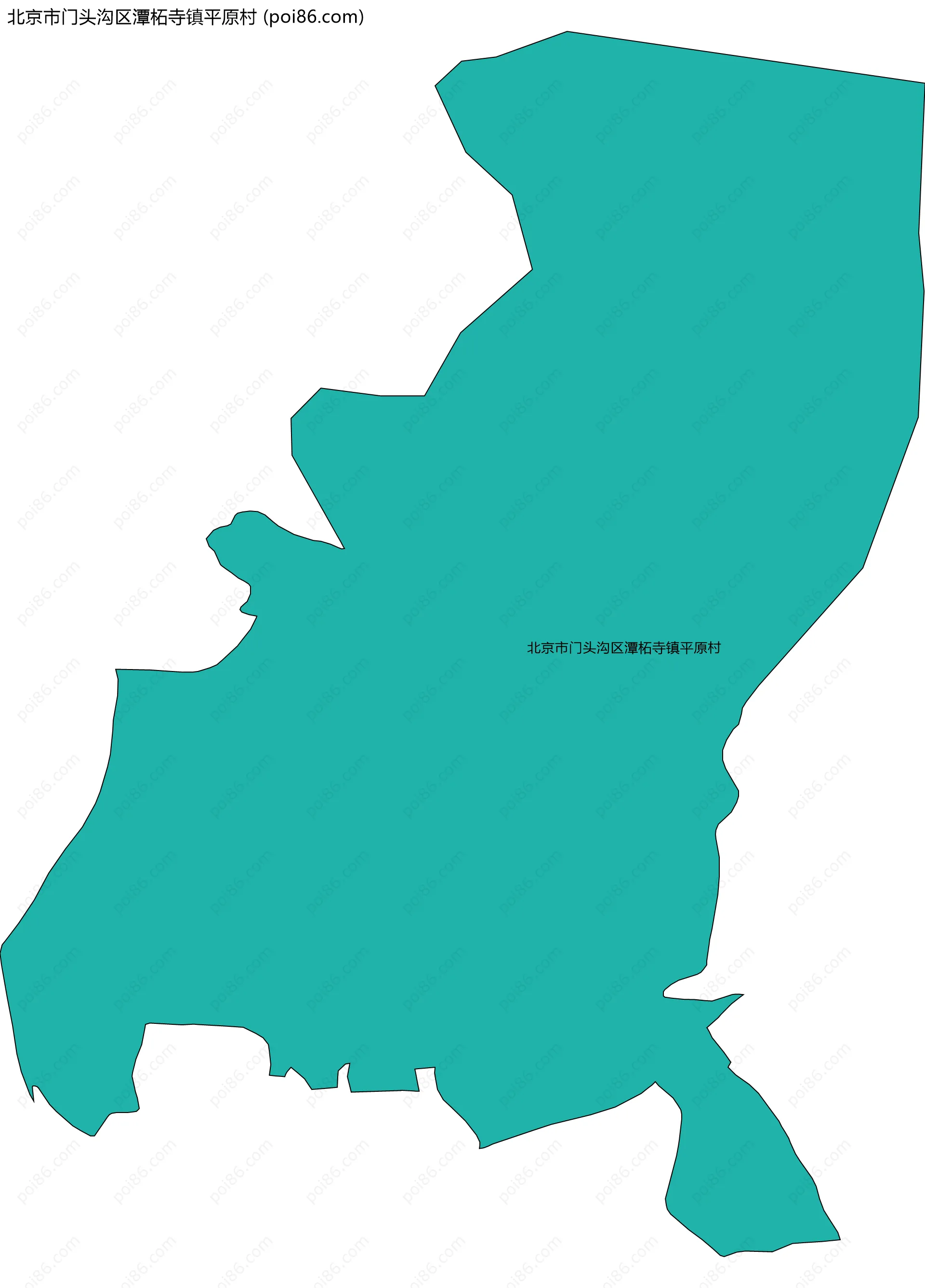 北京市门头沟区潭柘寺镇平原村边界地图