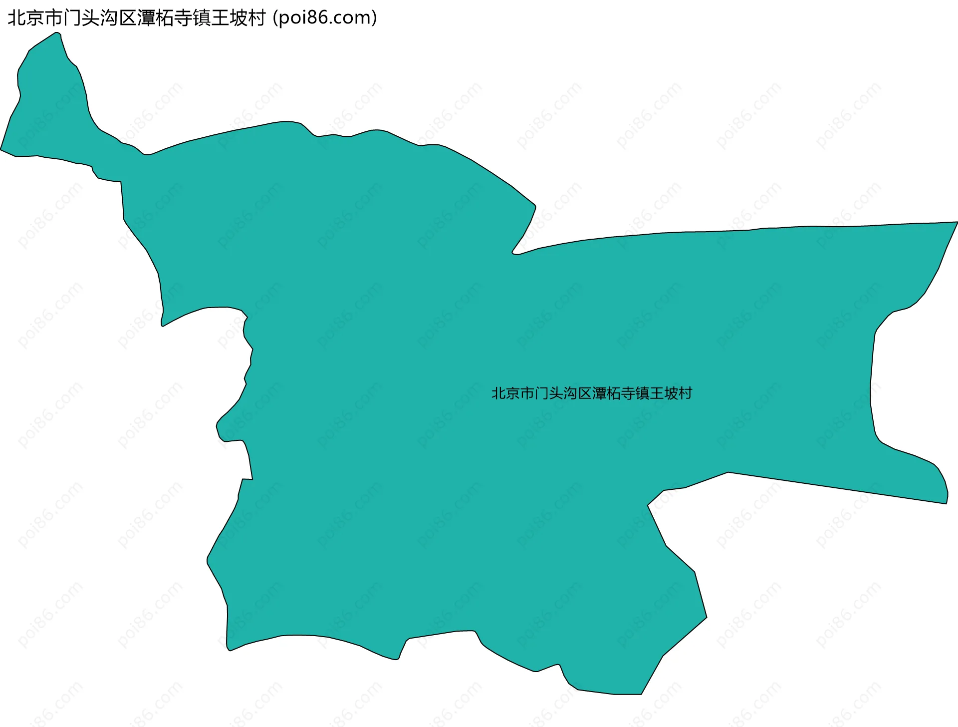 北京市门头沟区潭柘寺镇王坡村边界地图