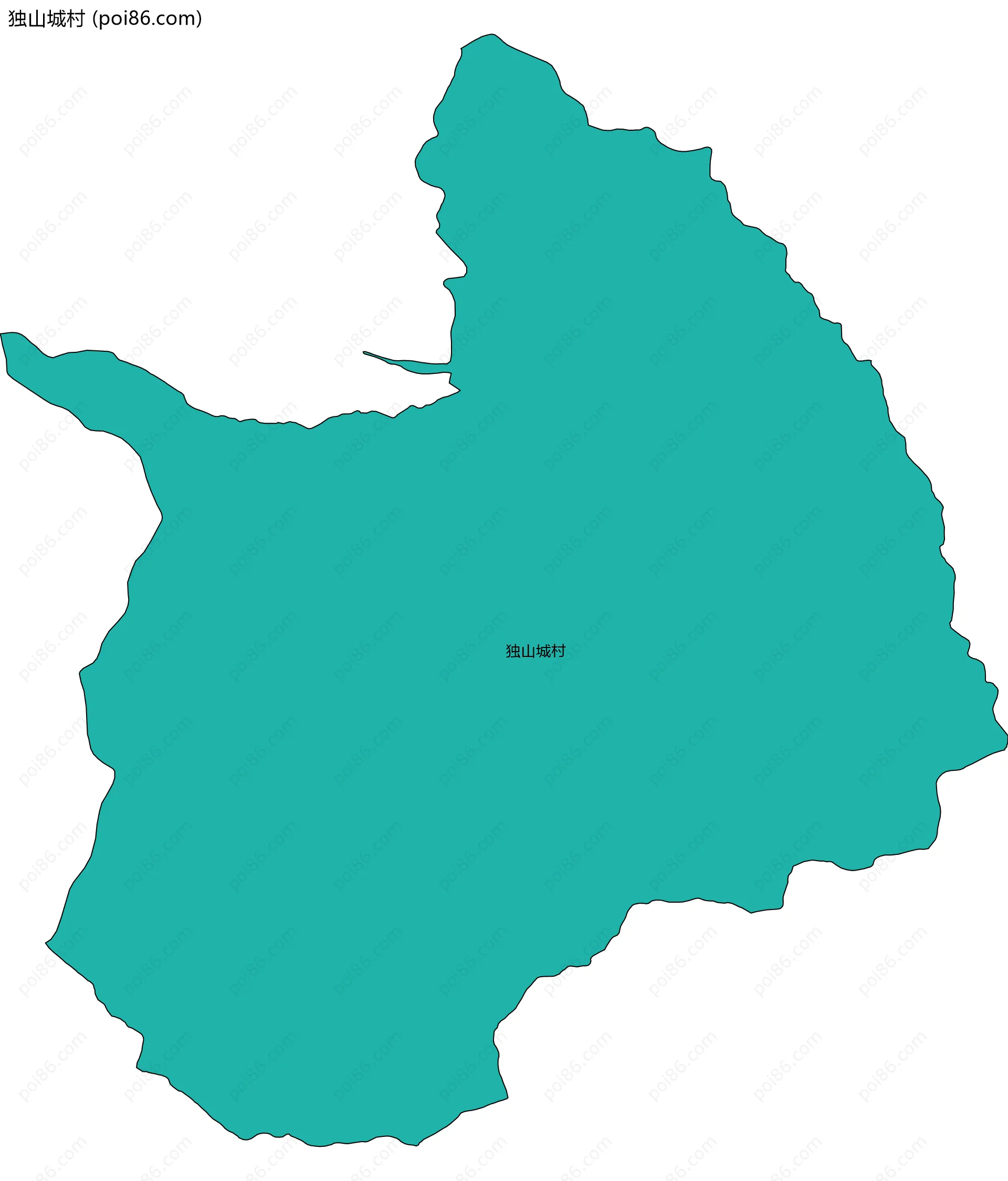 独山城村边界地图