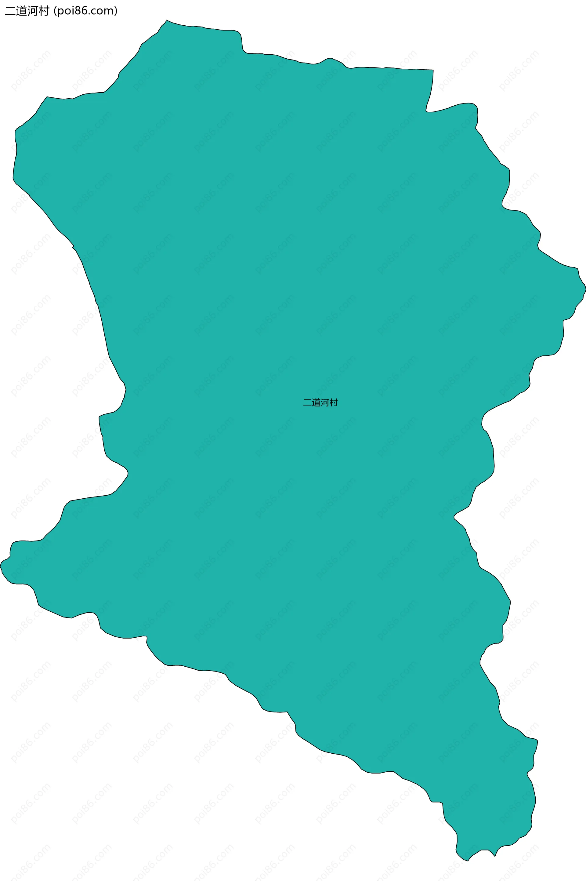 二道河村边界地图