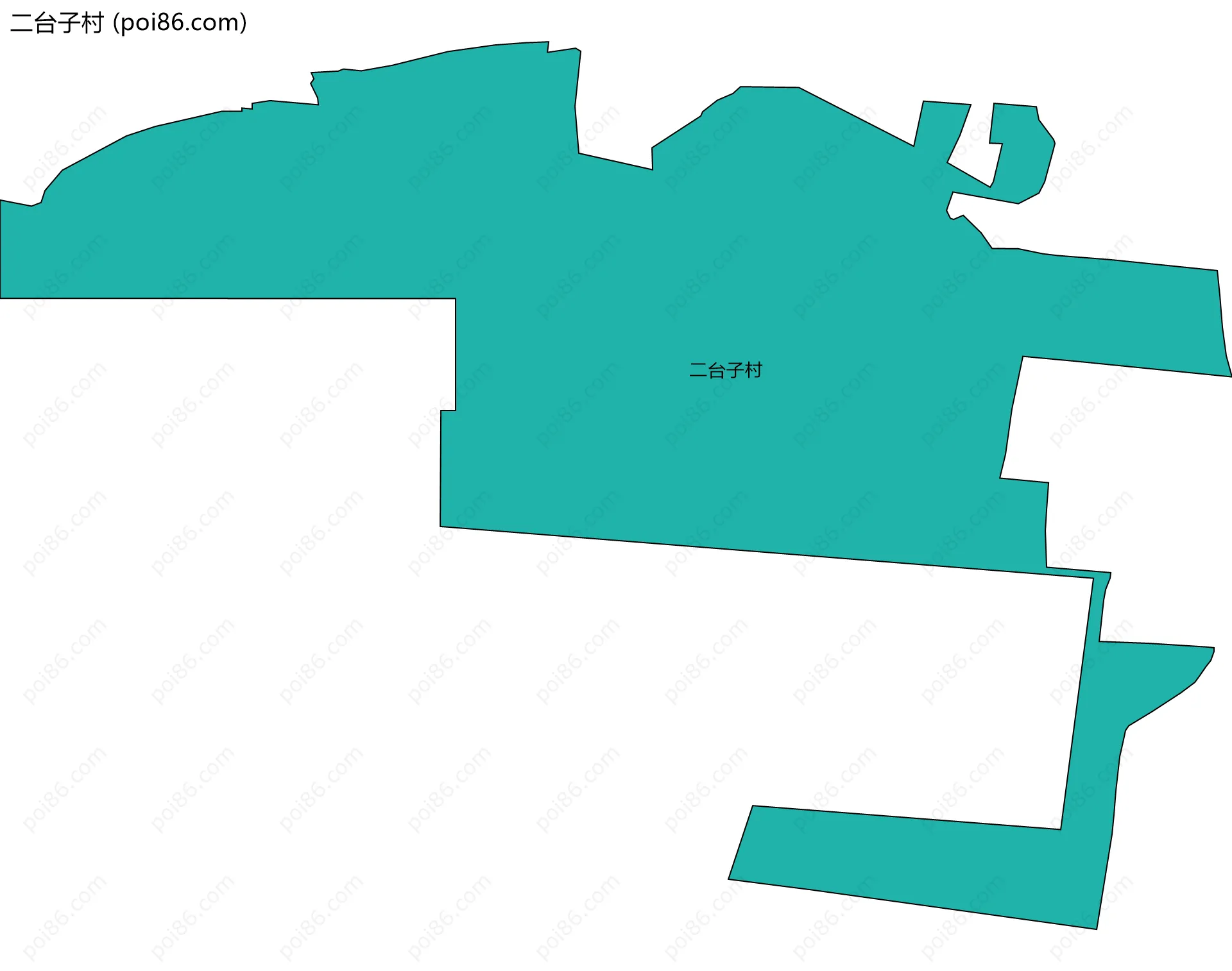 二台子村边界地图